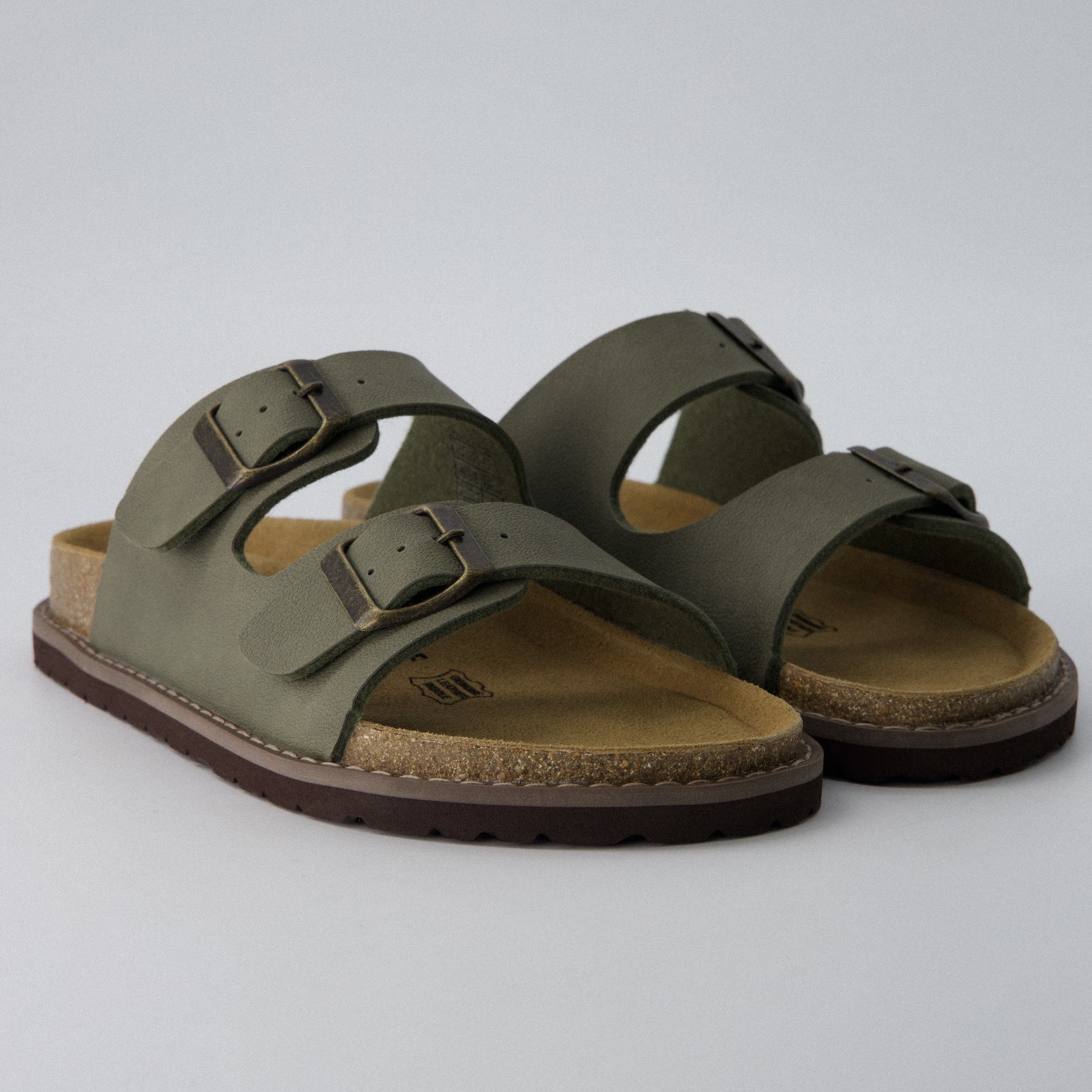 Plano Cork Sandals Olive