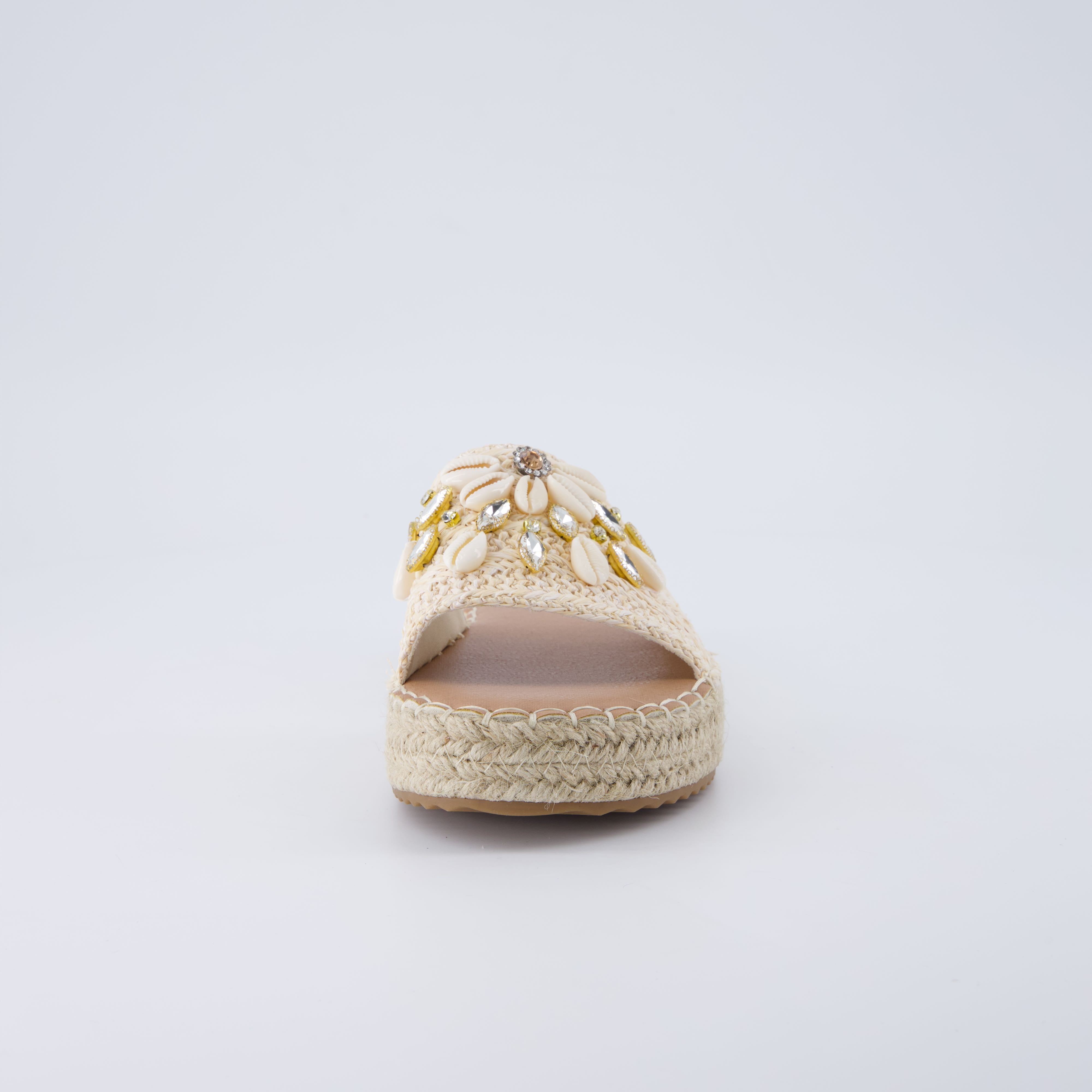 Playa Espadrille Slide Sandals Natural