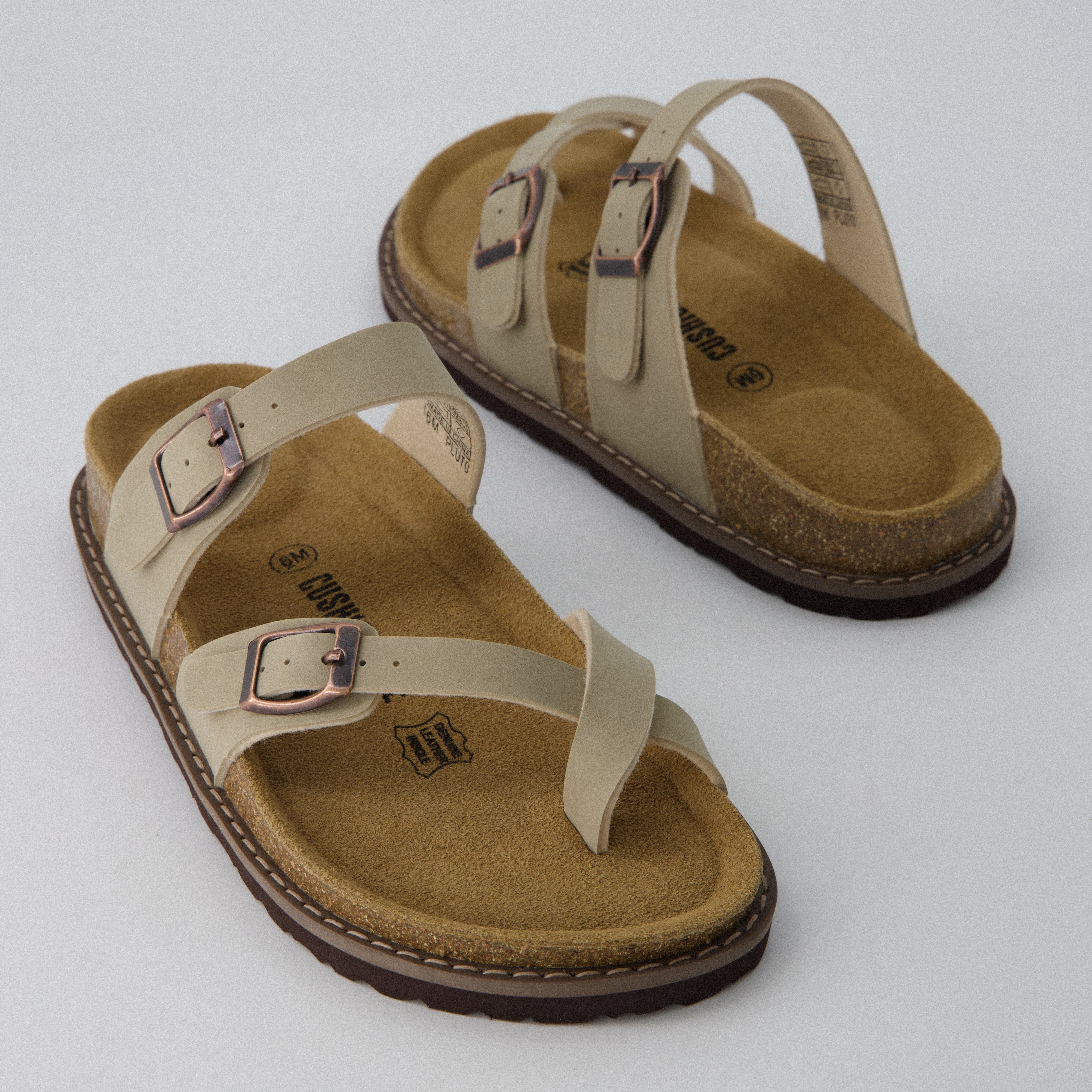 Pluto Cork Sandals Stone