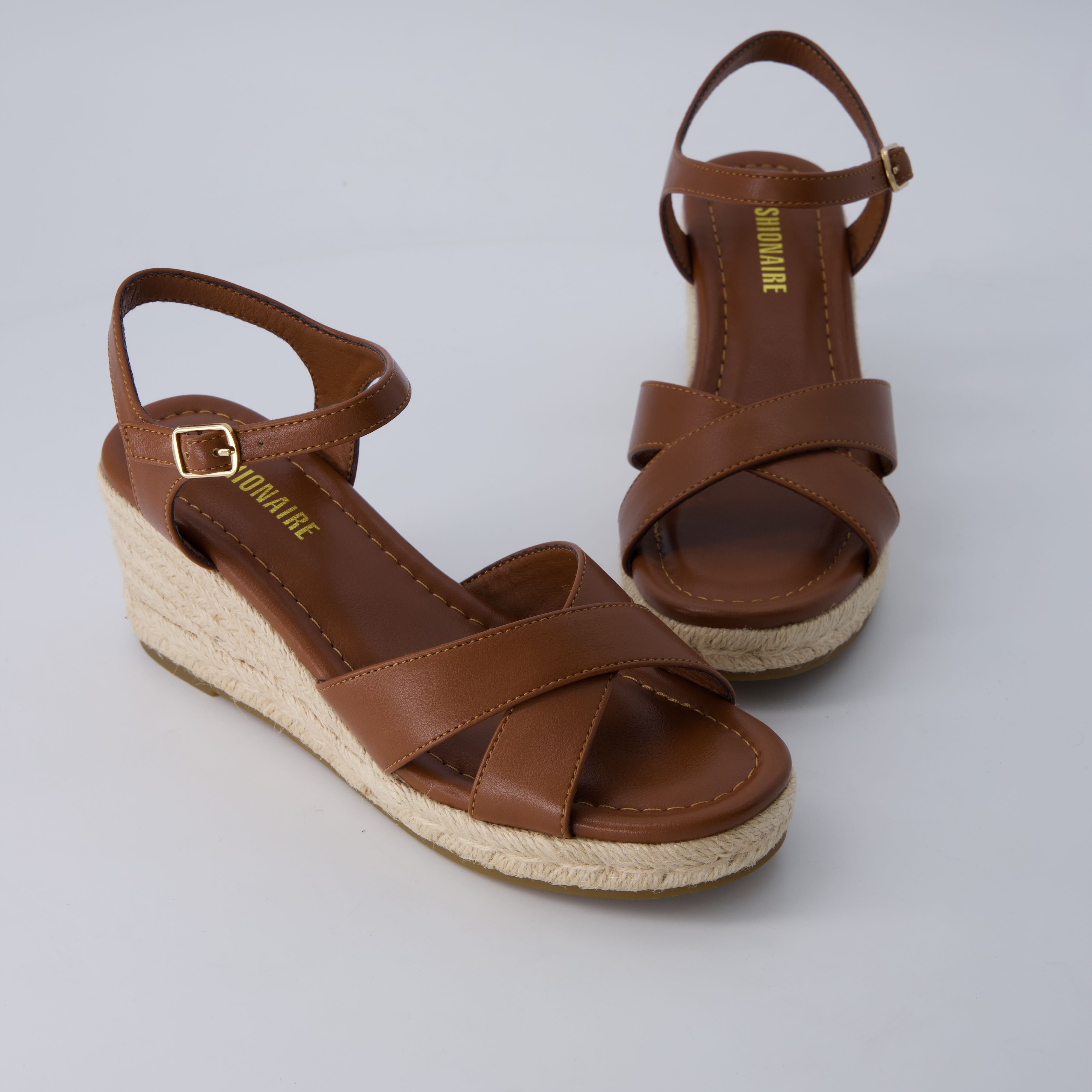 Prego Espadrille Wedge Sandals Brown Medium