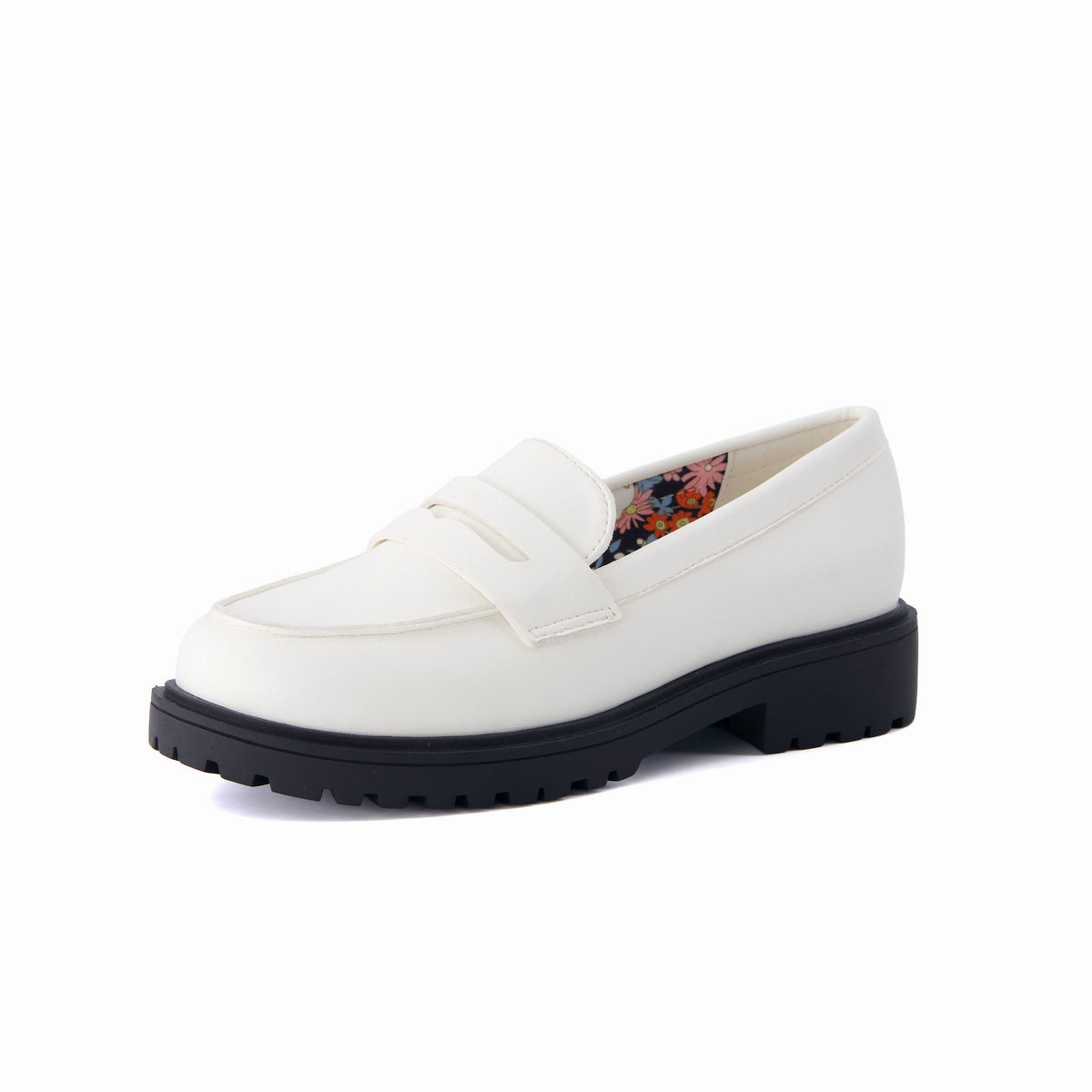 Racy Girls Penny Loafers White Medium