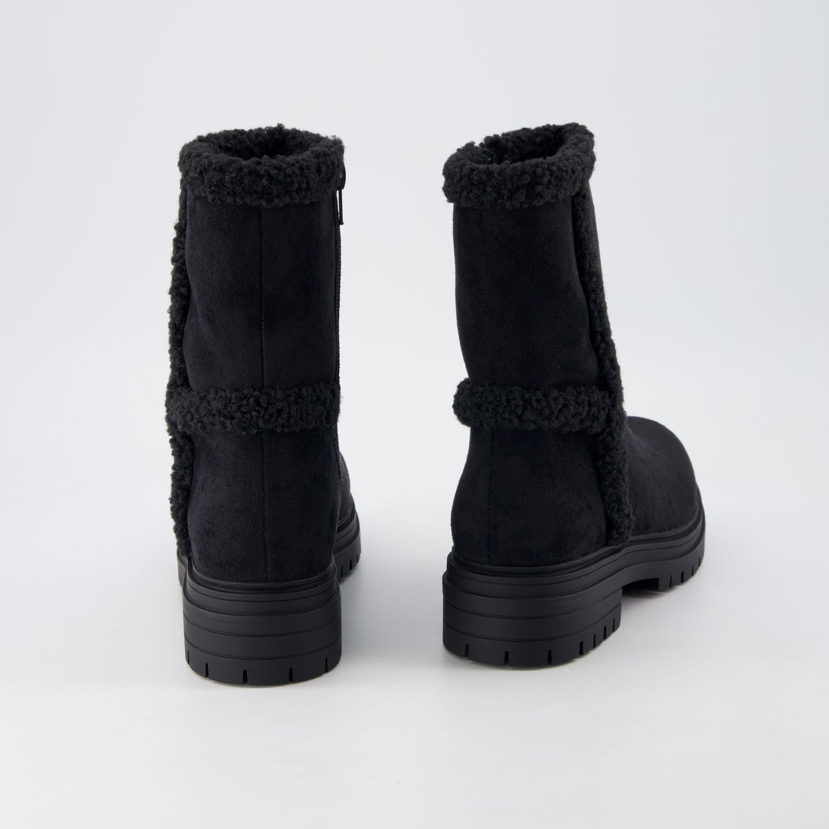 Randi Cozy Womens Boots Black Vegan Suede