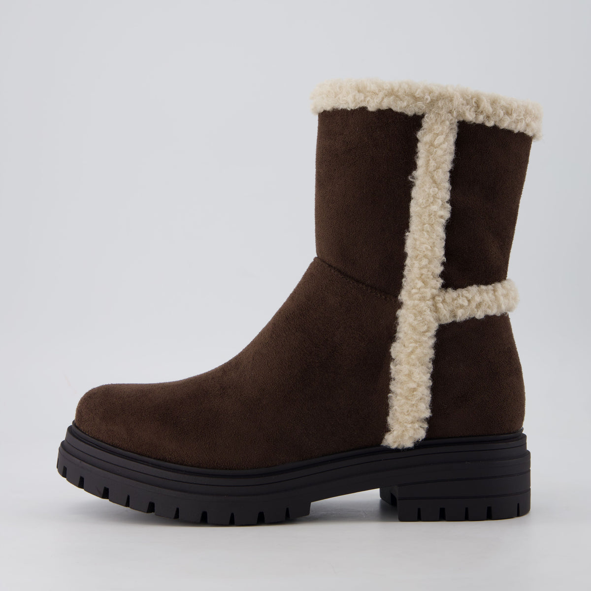 Randi Cozy Womens Boots Brown Vegan Suede