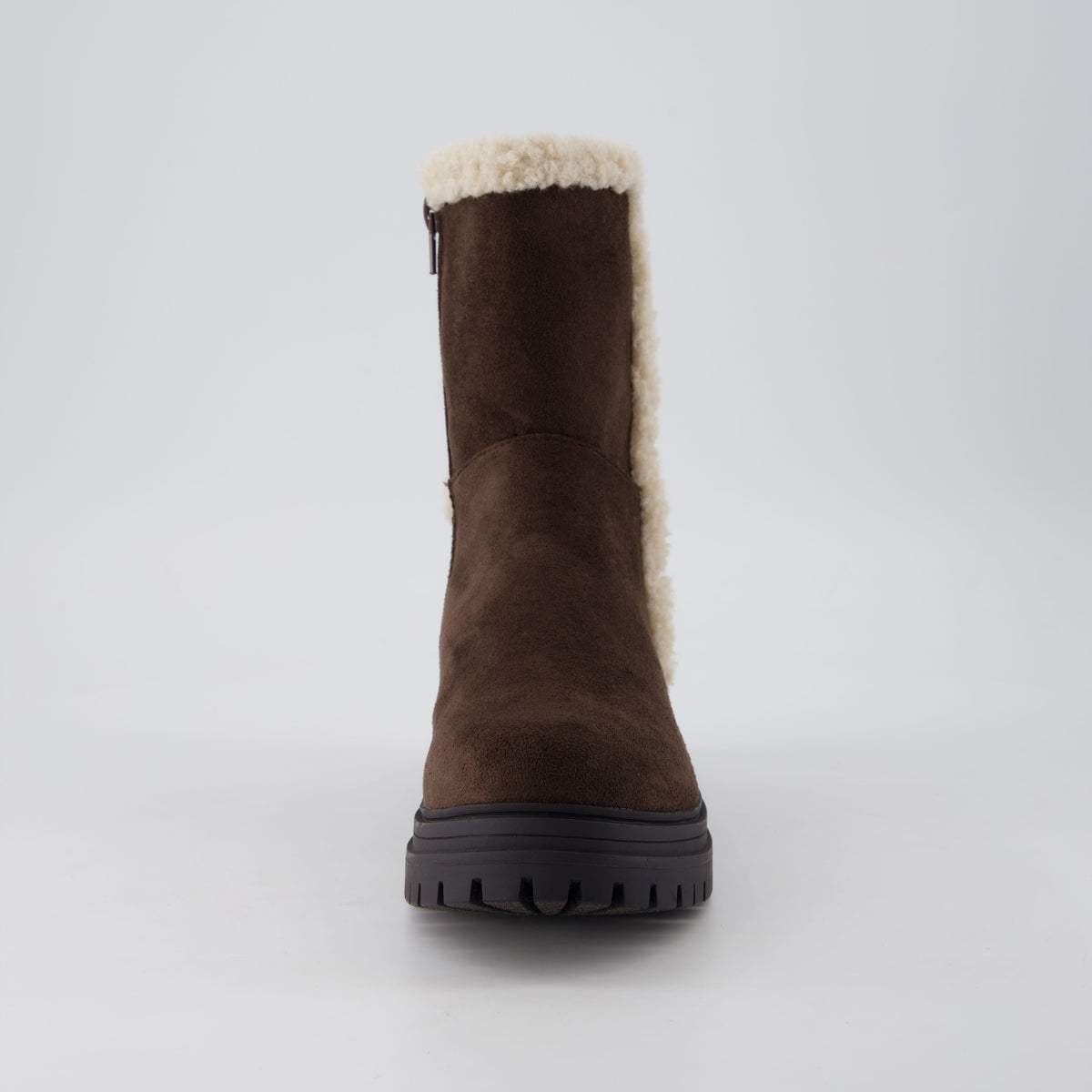 Randi Cozy Womens Boots Brown Vegan Suede