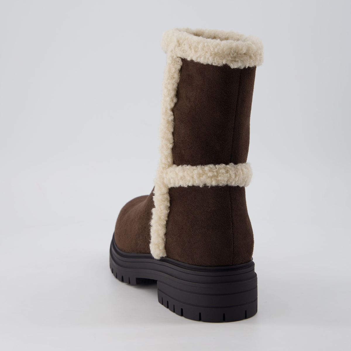 Randi Cozy Womens Boots Brown Vegan Suede