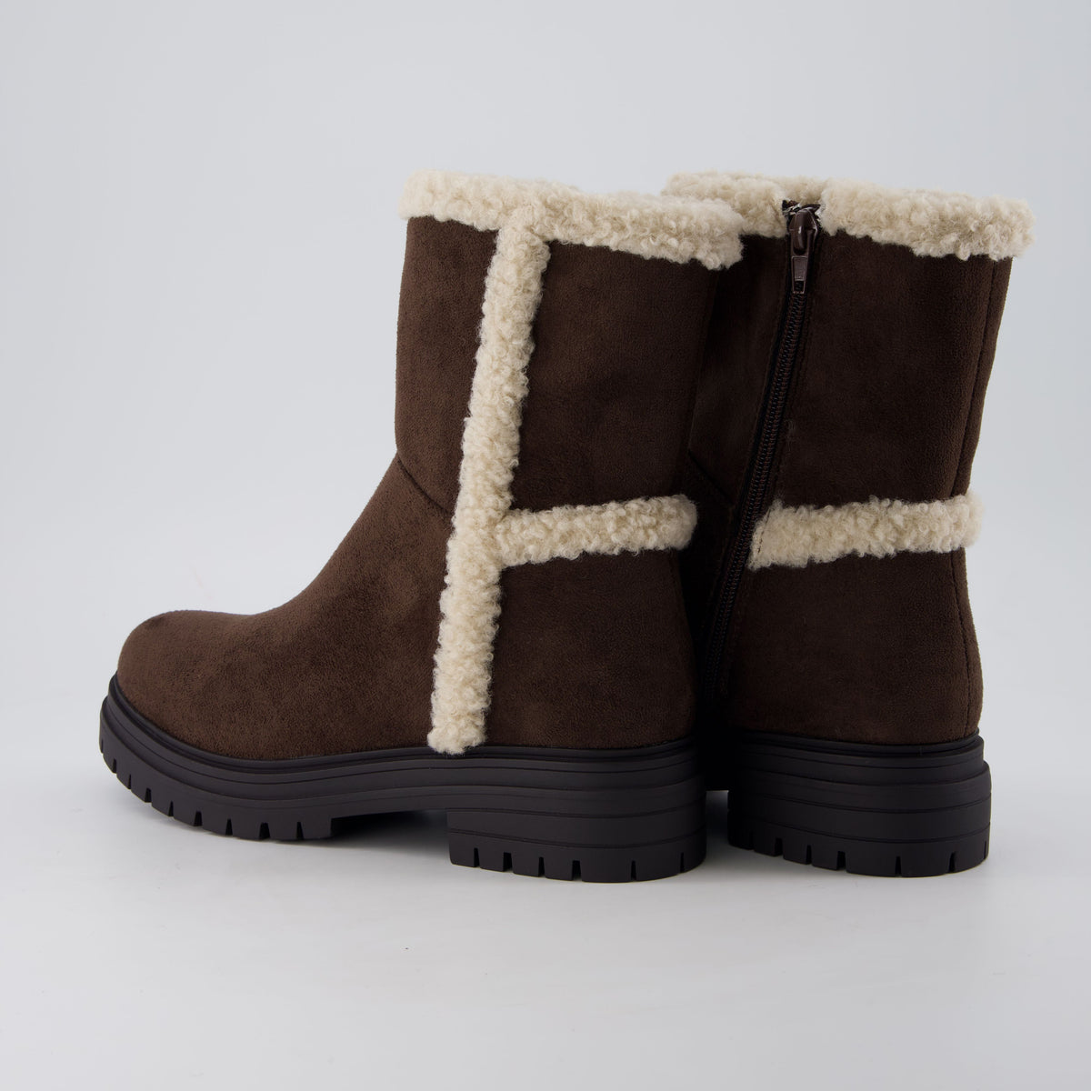 Randi Cozy Womens Boots Brown Vegan Suede