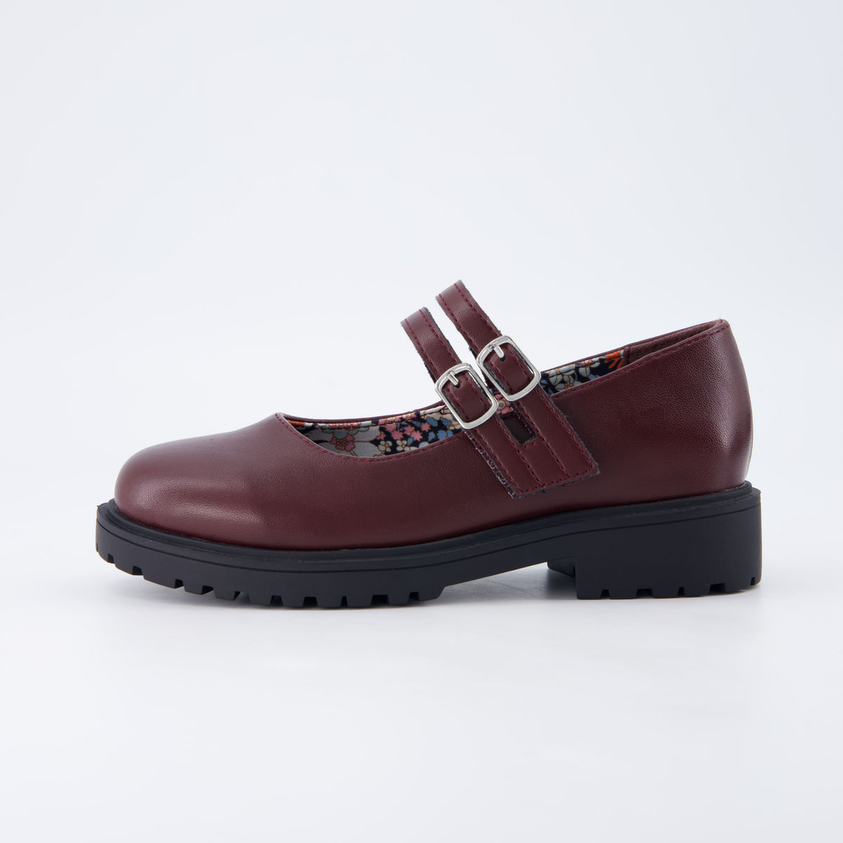 Reba Girls Mary Jane Shoes Burgundy Medium