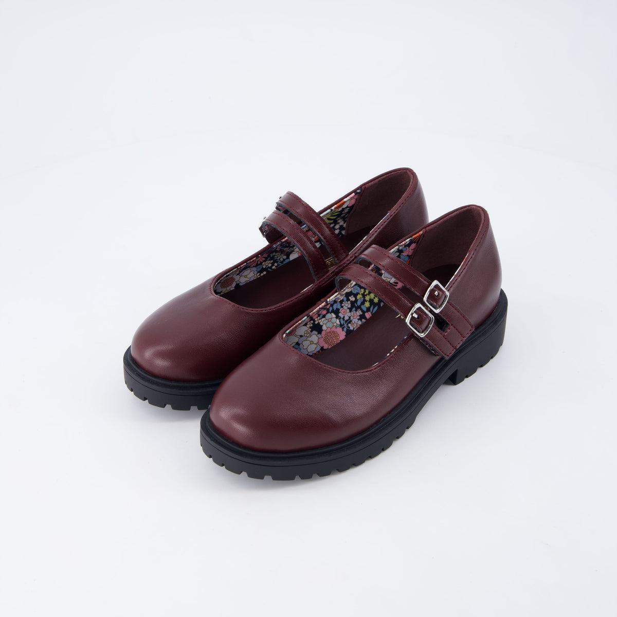 Reba Girls Mary Jane Shoes Burgundy Medium