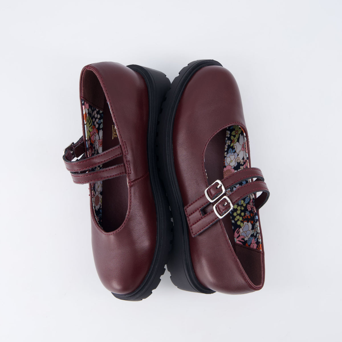 Reba Girls Mary Jane Shoes Burgundy Medium