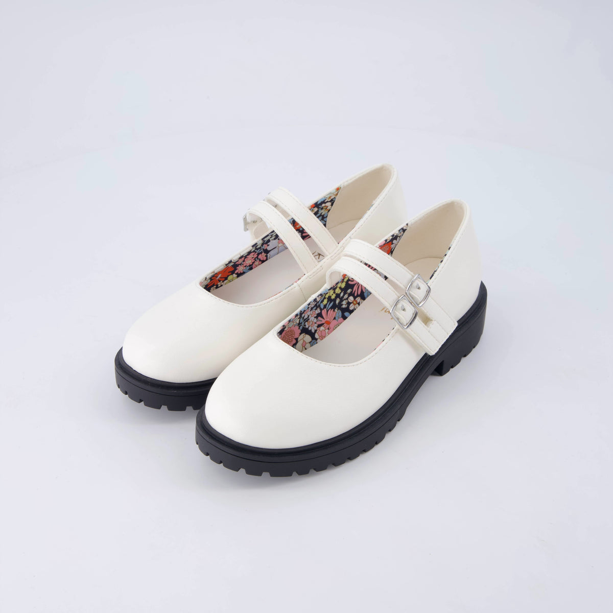 Reba Girls Mary Jane Shoes White Medium