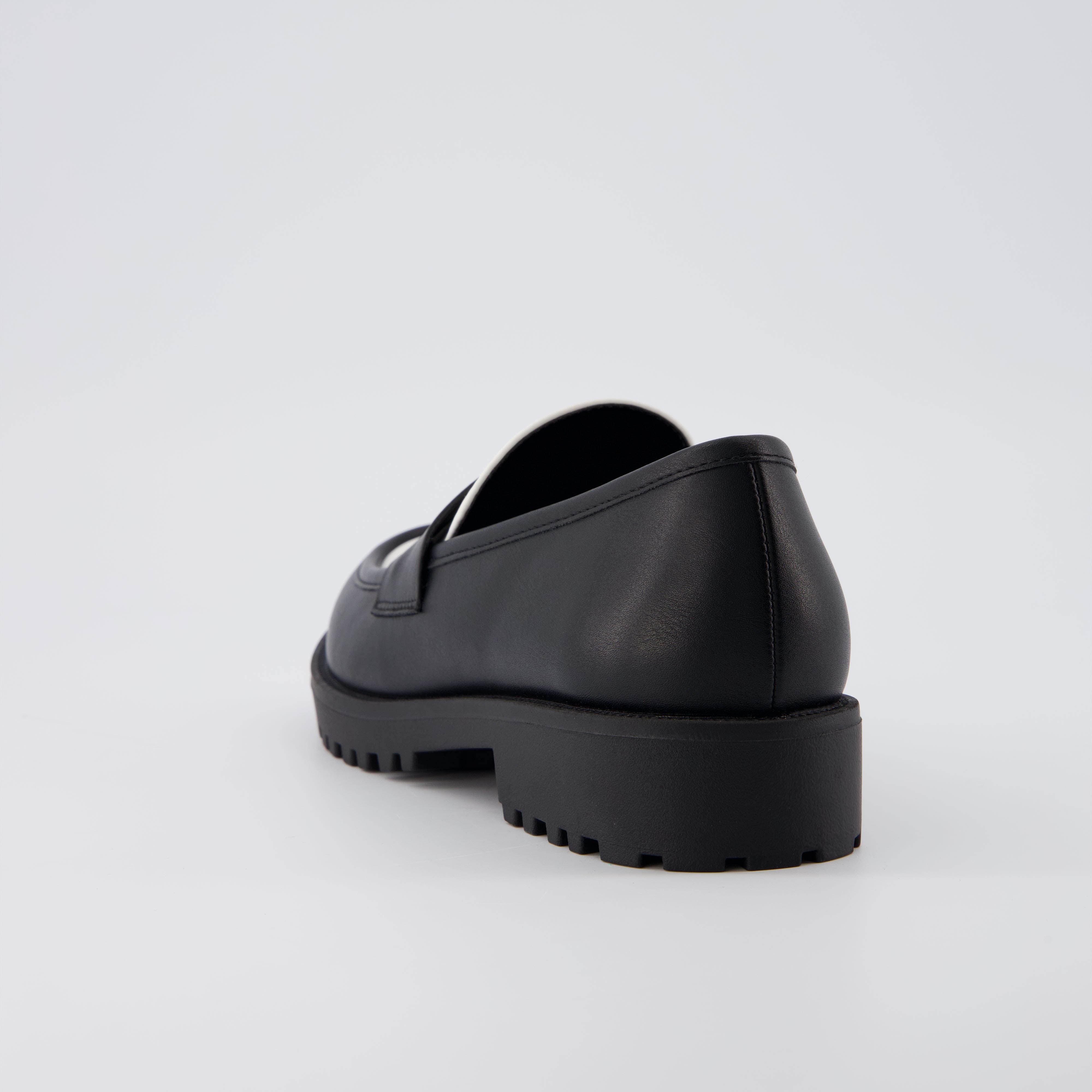 Reggio Contrast Slip On Loafer Black White