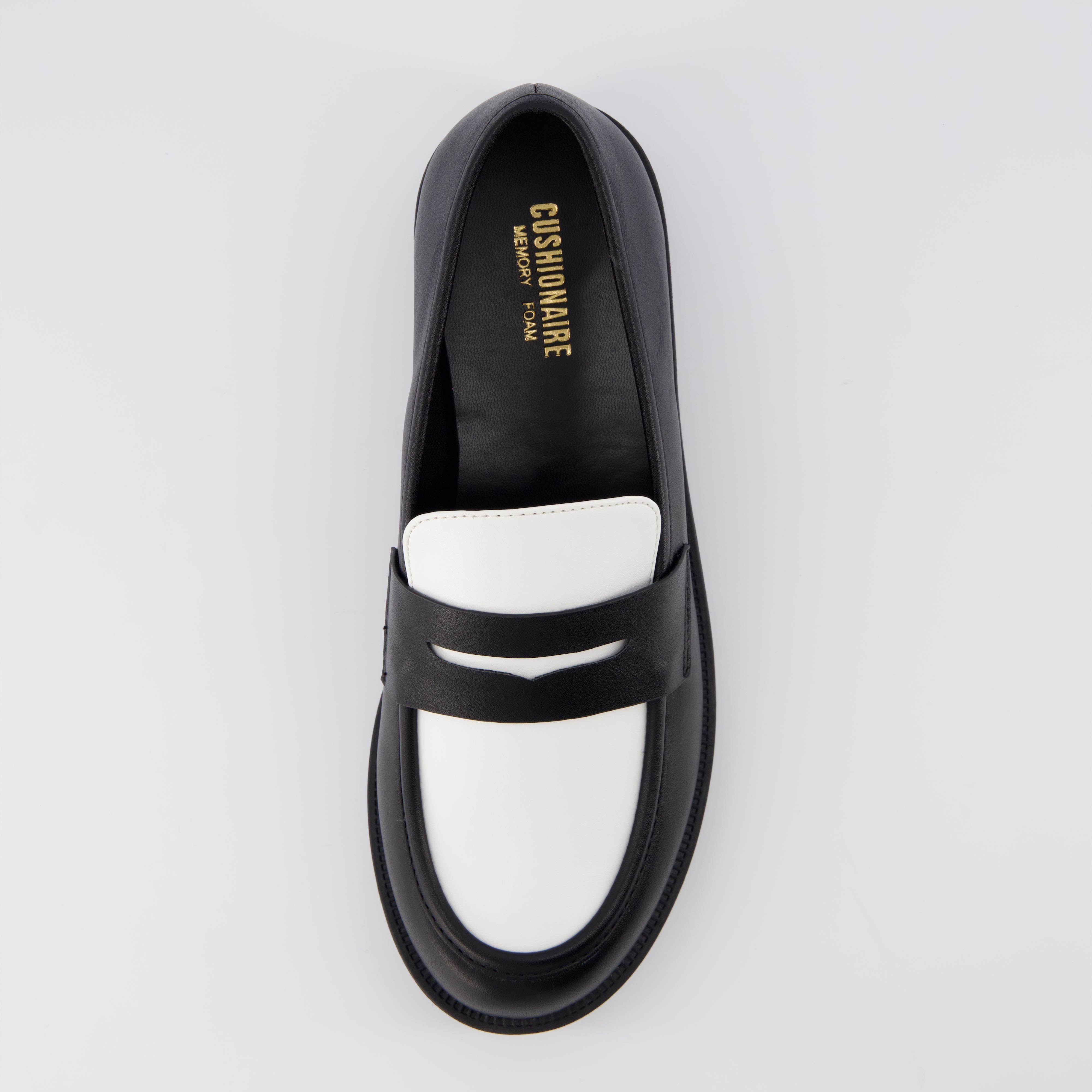 Reggio Contrast Slip On Loafer Black White