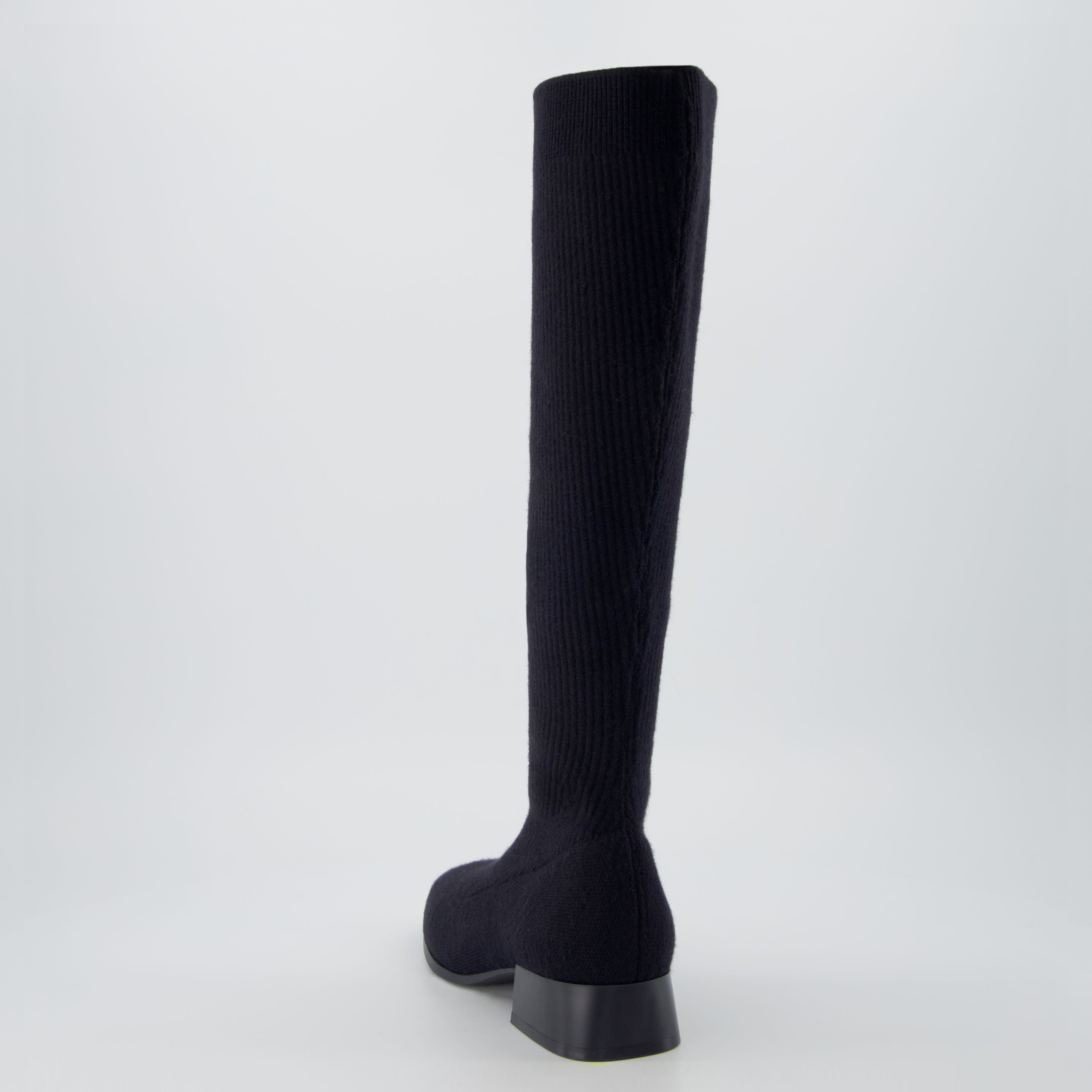 Rialto Knit Knee-High Boot Black