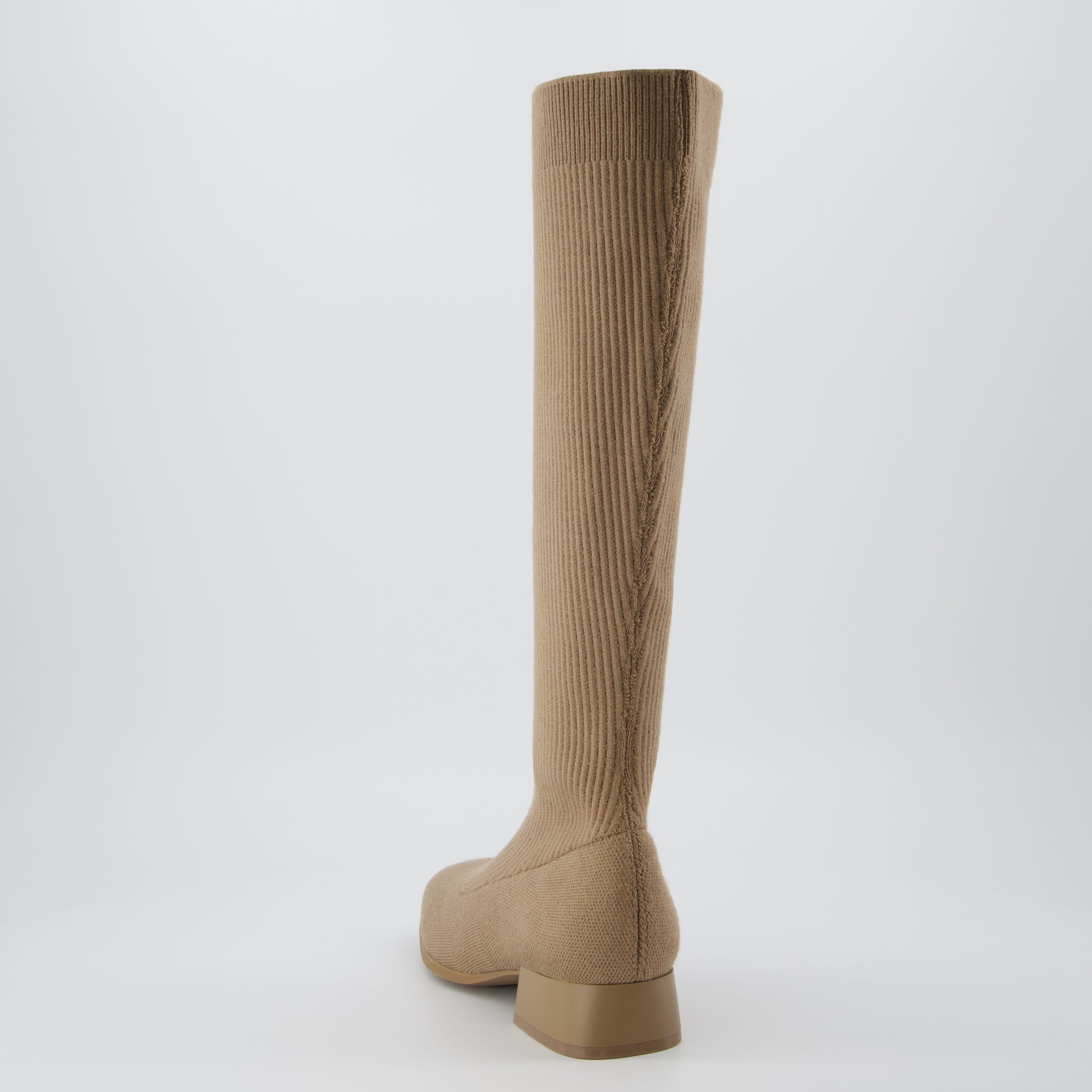 Rialto Knit Knee-High Boot Taupe