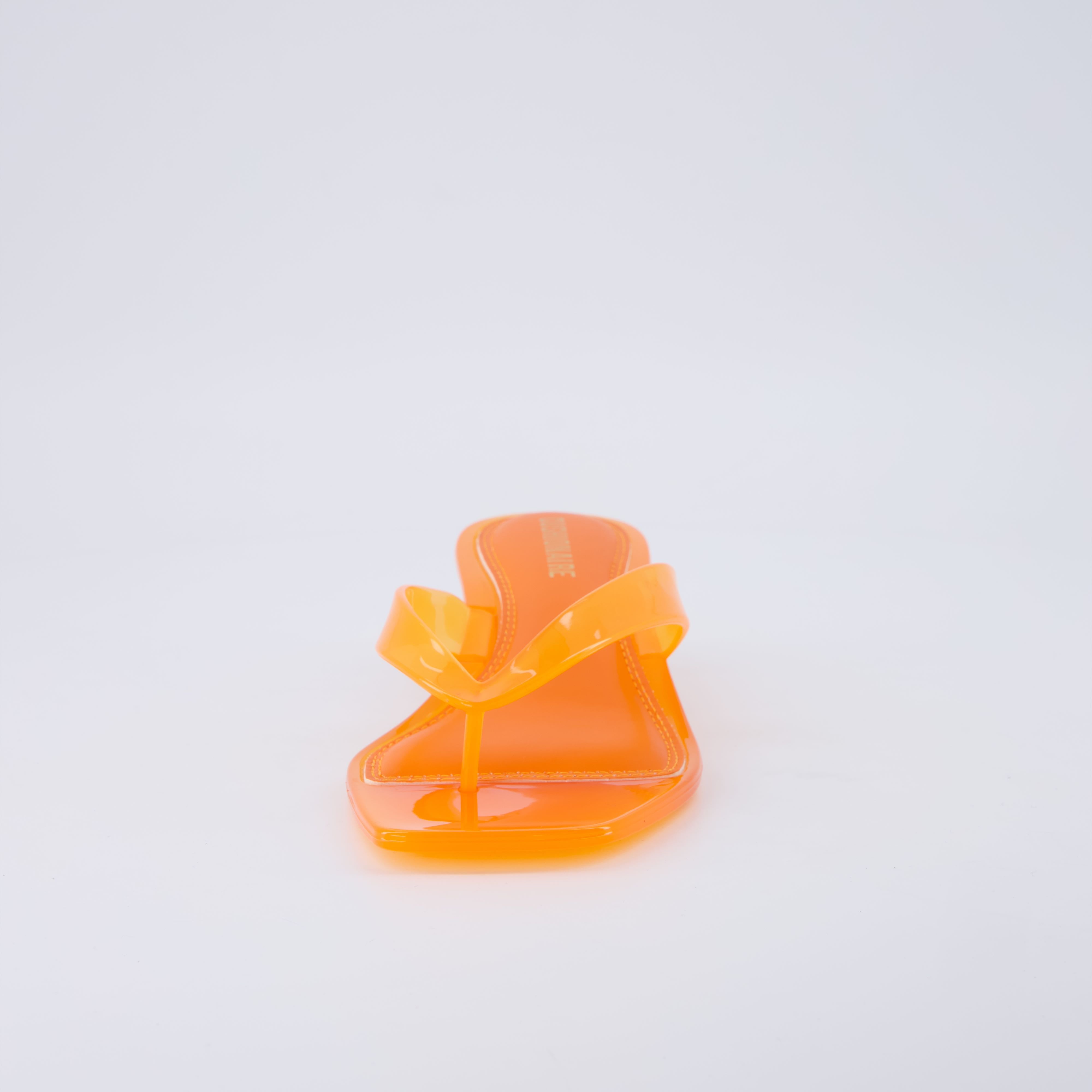 Riot Jelly Thong Kitten Heels Orange Medium