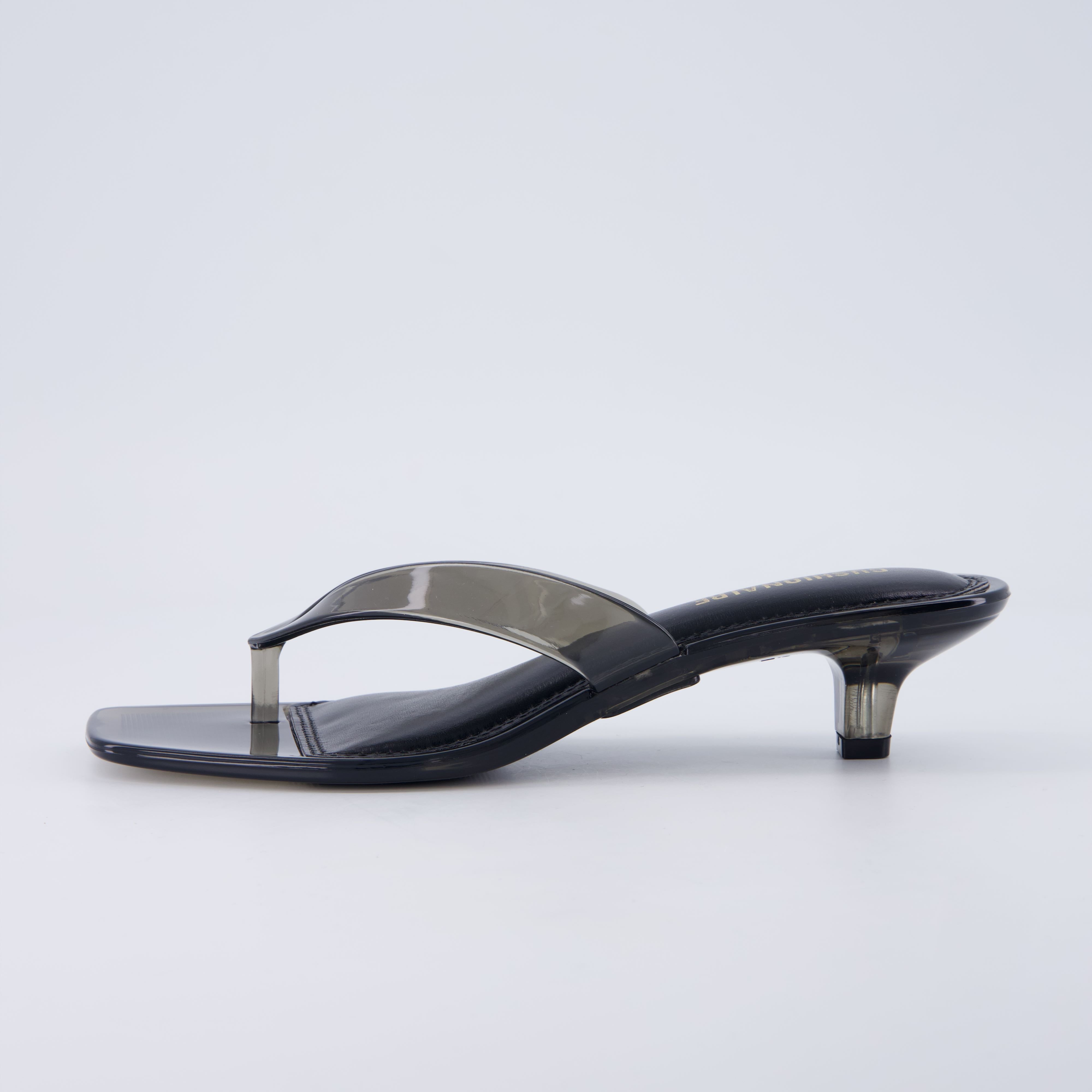 Riot Jelly Thong Kitten Heels Smoke Medium