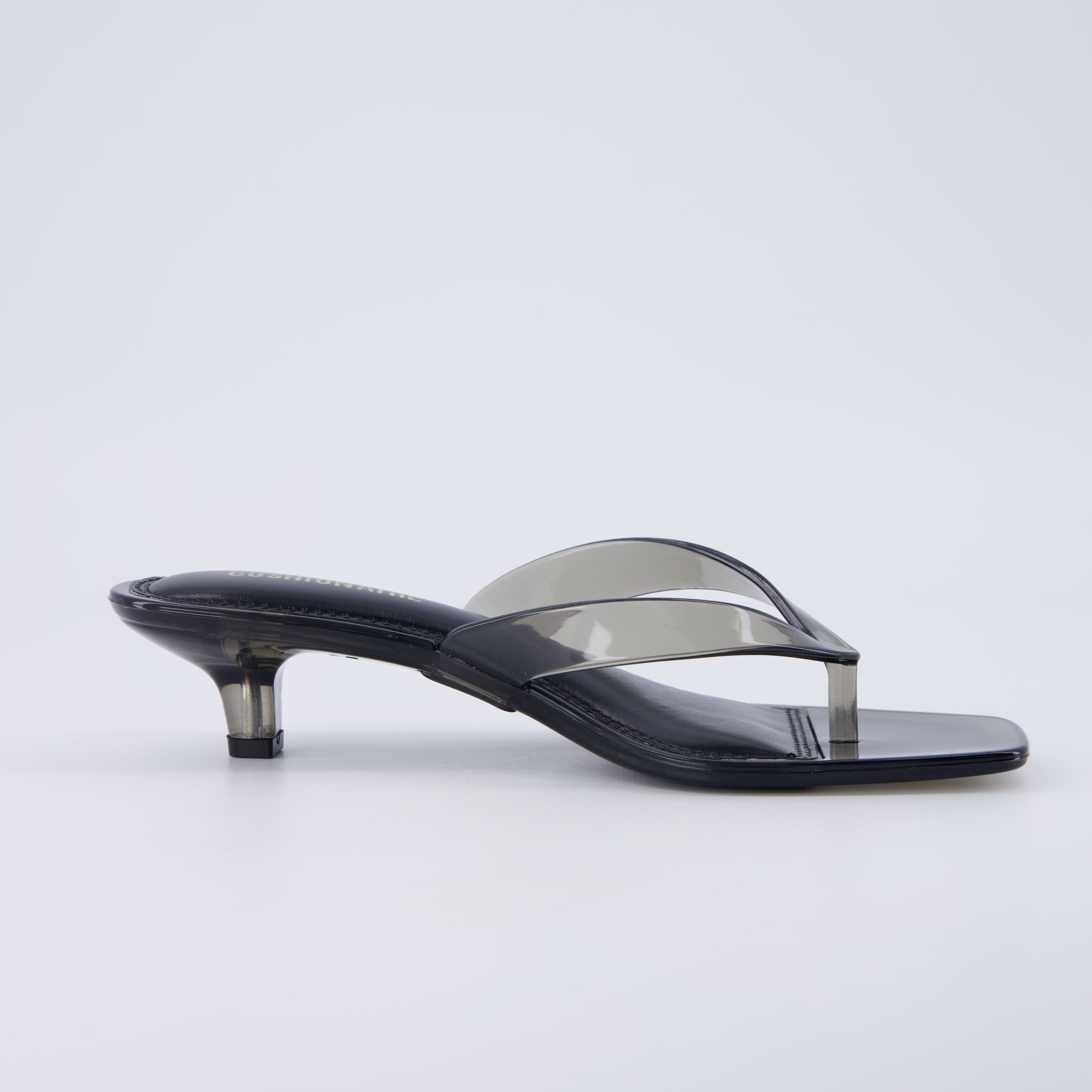 Riot Jelly Thong Kitten Heels Smoke Medium