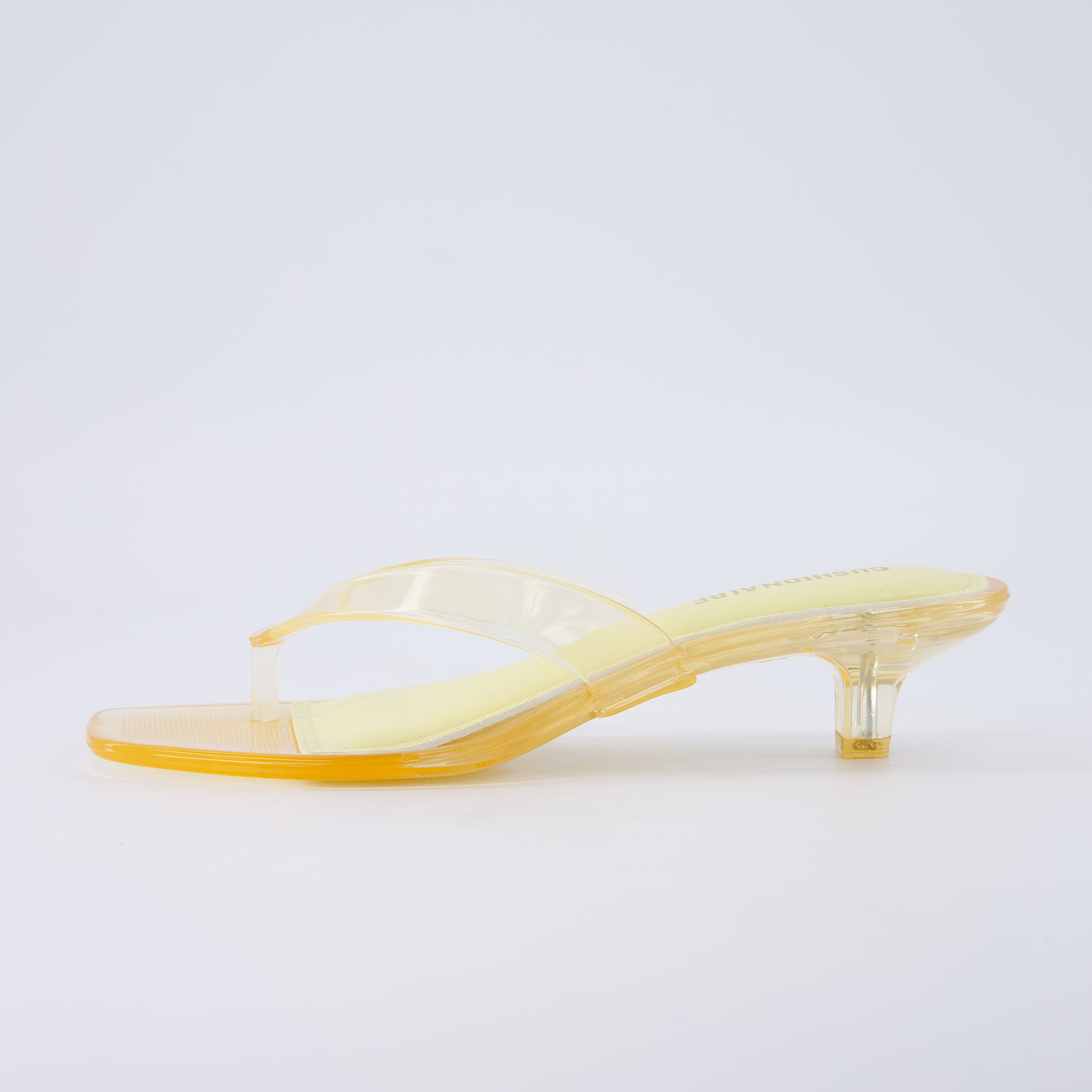 Riot Jelly Thong Kitten Heels Yellow Medium