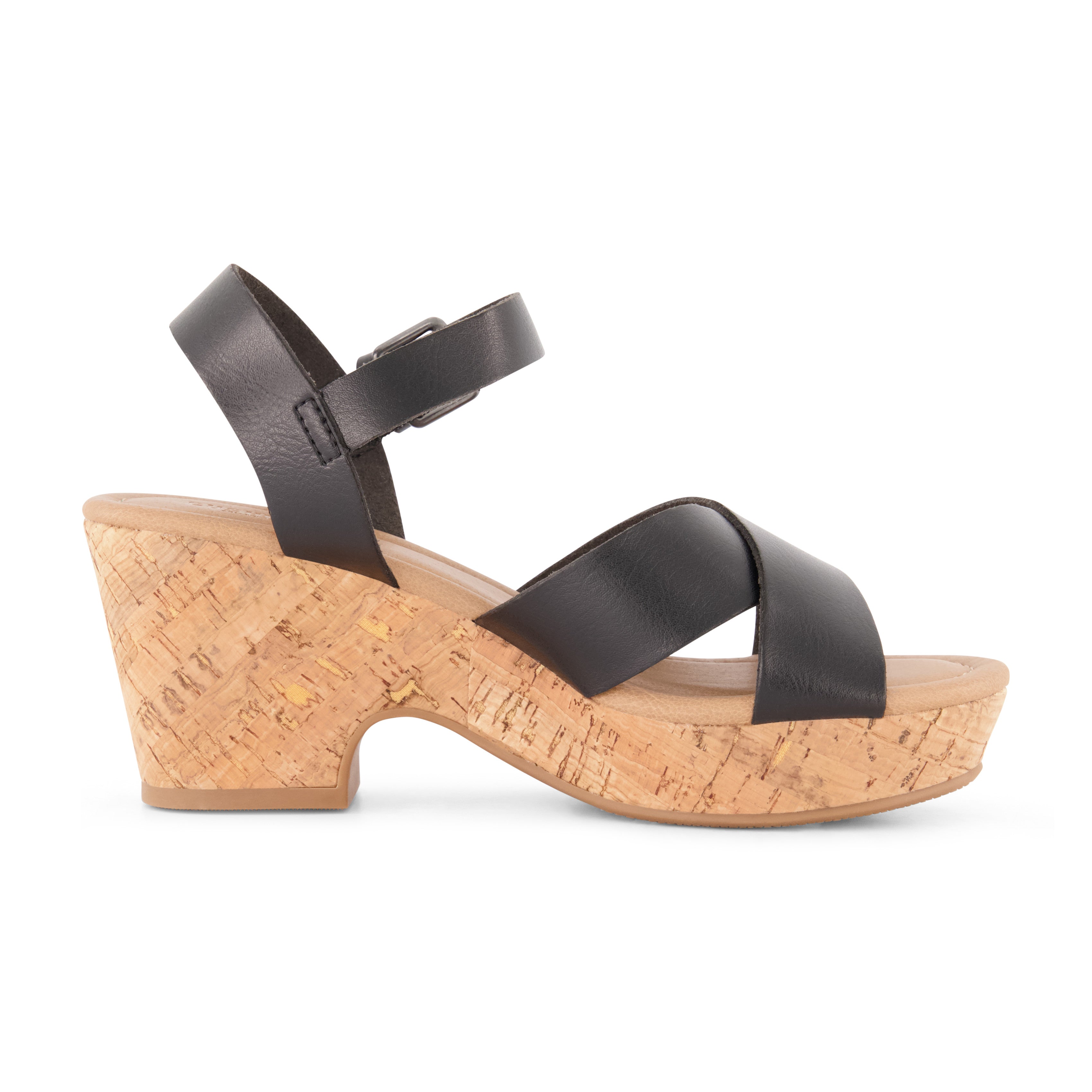 Rosie Cork Wedge Sandal Black