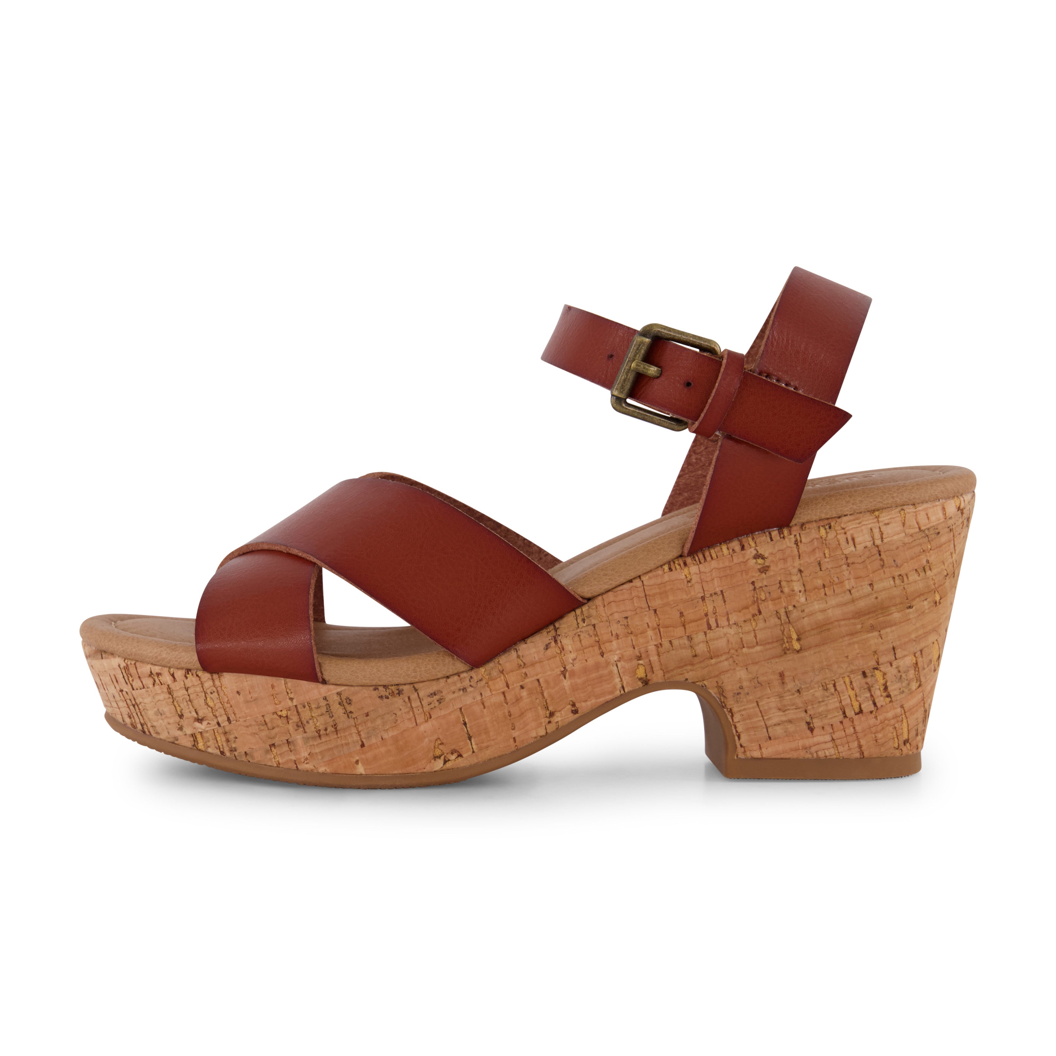 Rosie Cork Wedge Sandal Cognac
