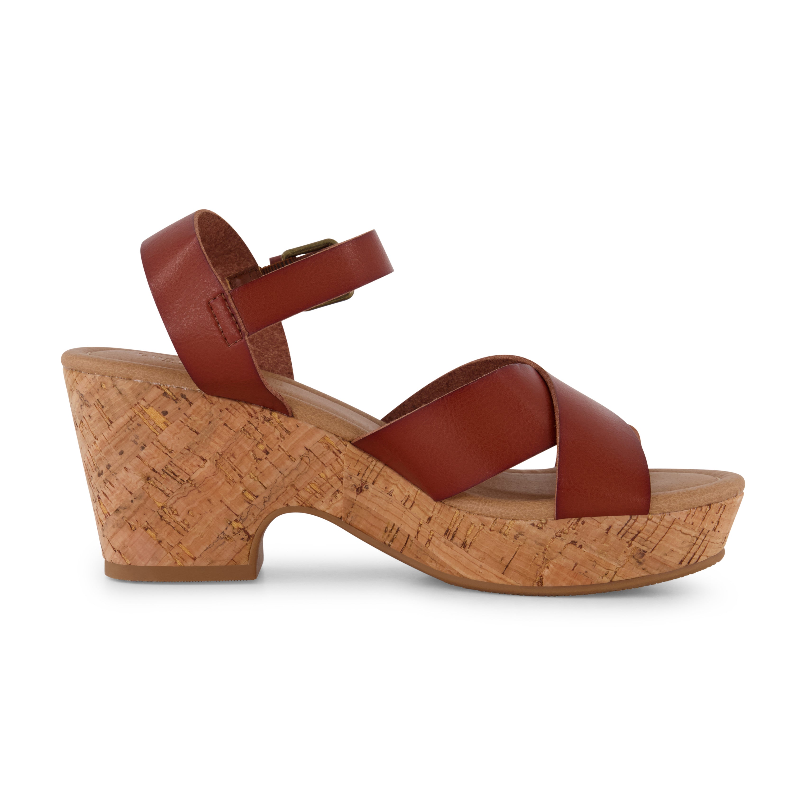 Rosie Cork Wedge Sandal Cognac