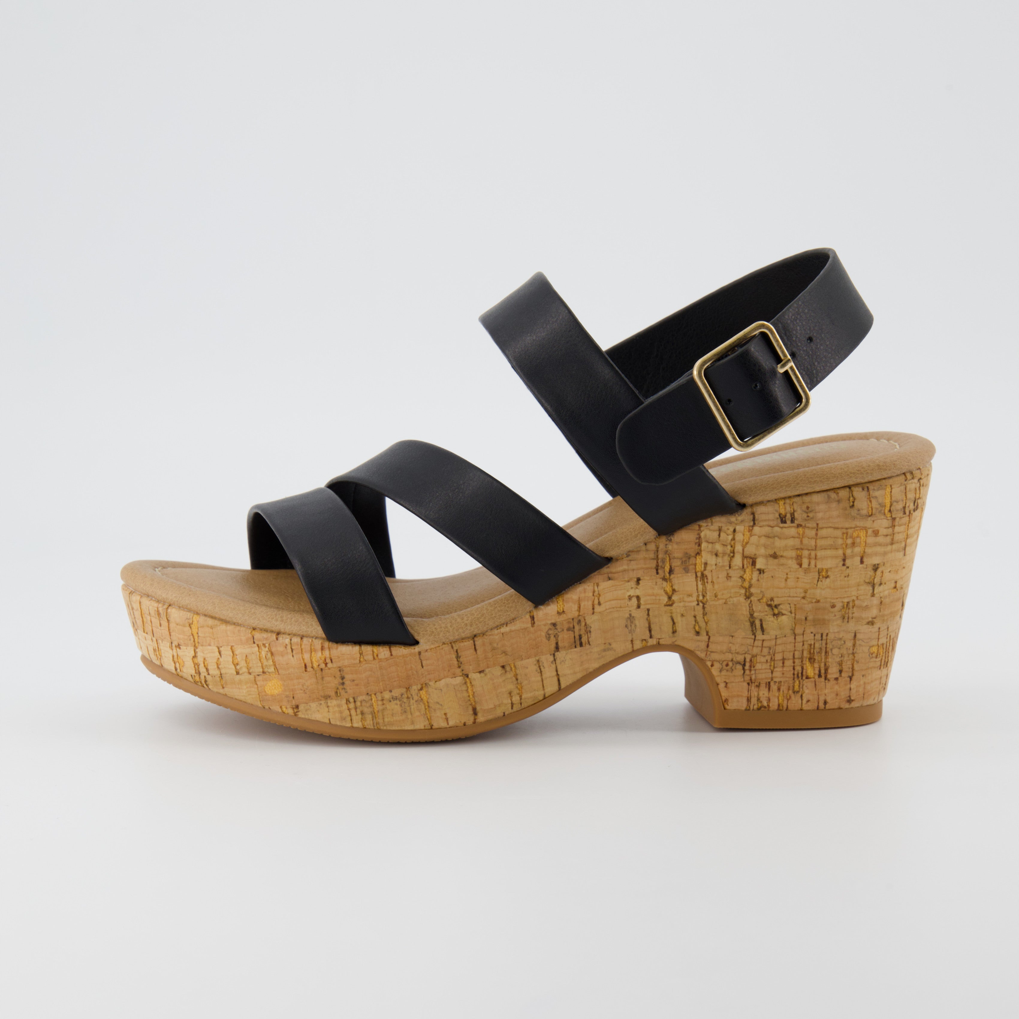 Russ Cork Heeled Sandal Black