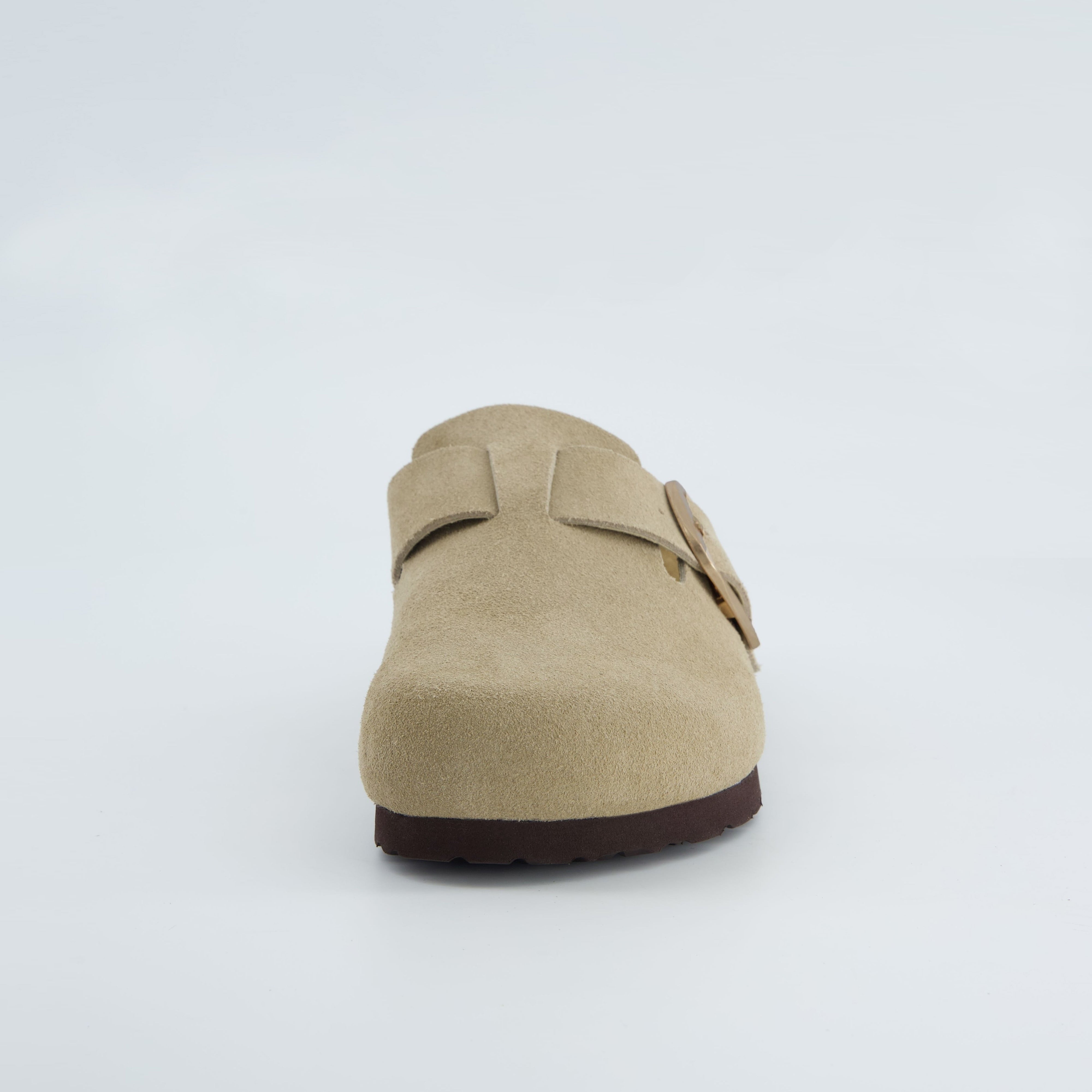 Rusty Leather Clogs Beige