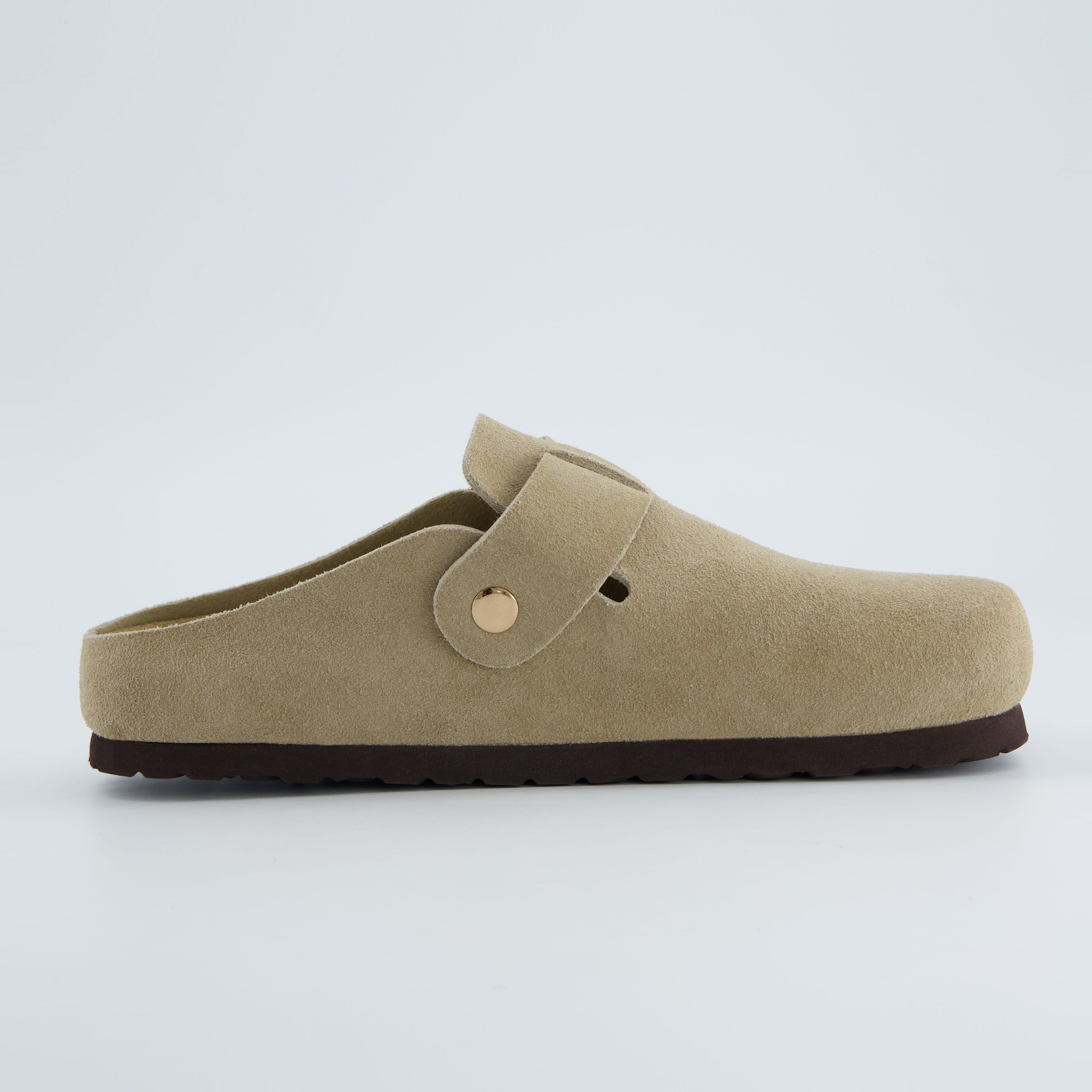 Rusty Leather Clogs Beige