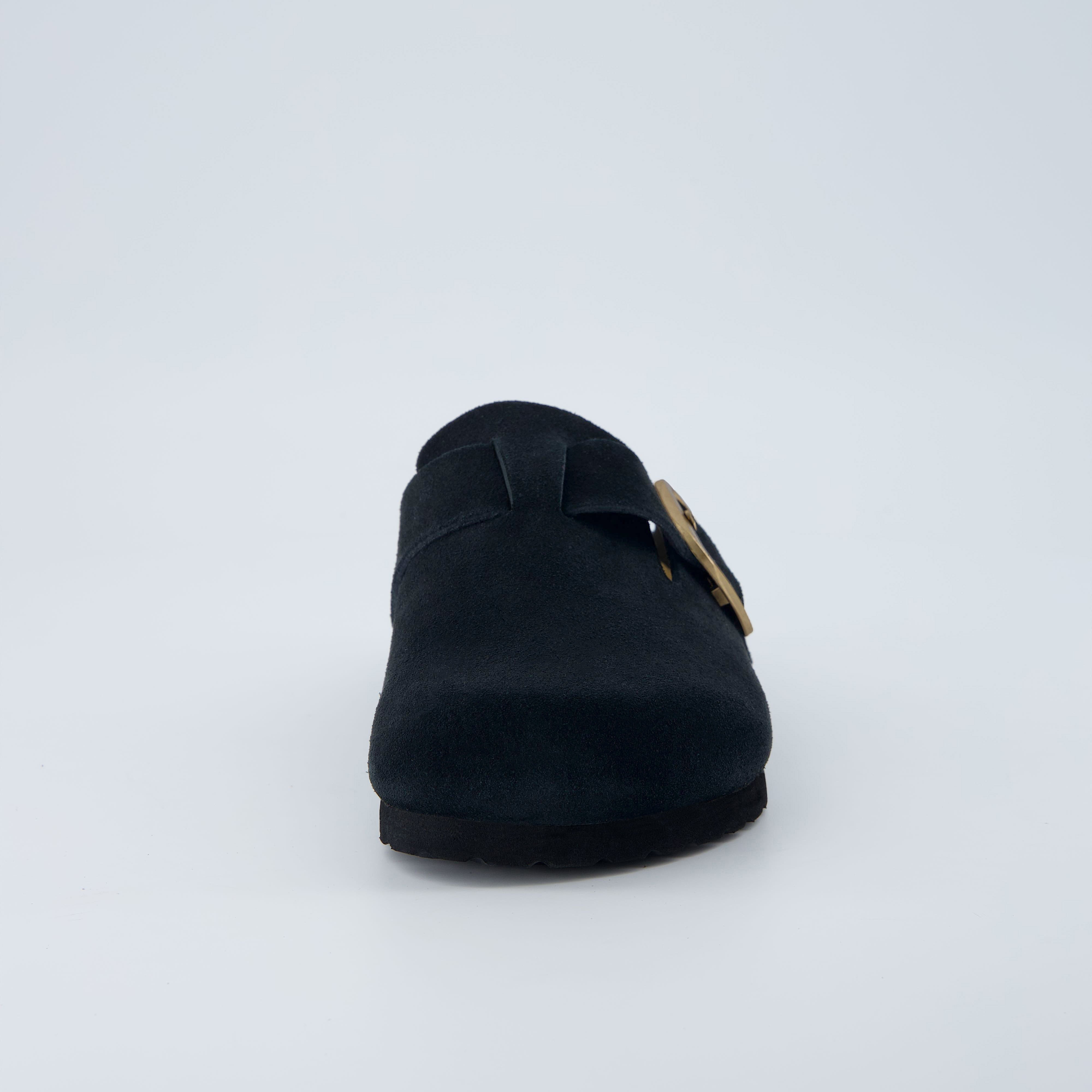 Rusty Leather Clogs Black