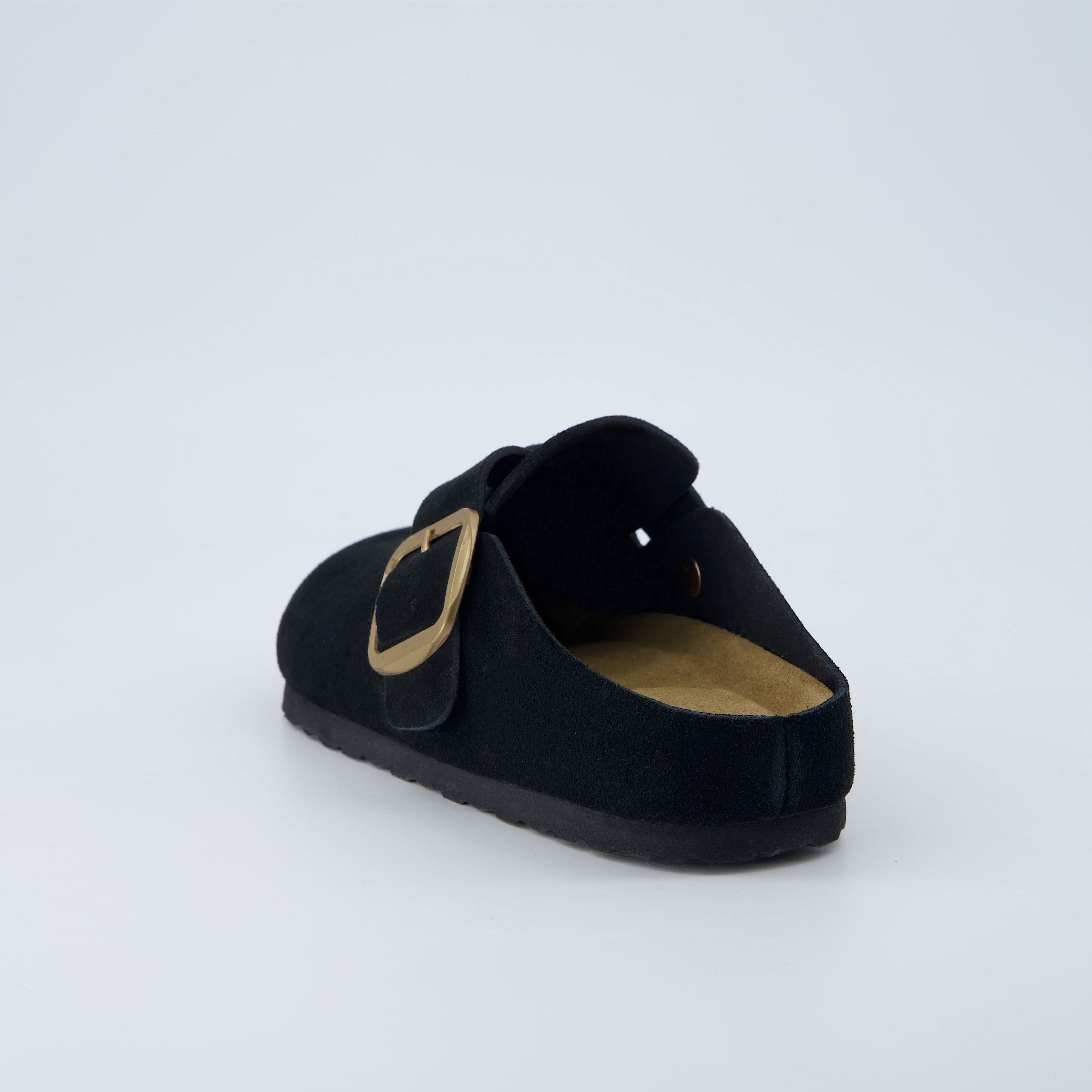 Rusty Leather Clogs Black