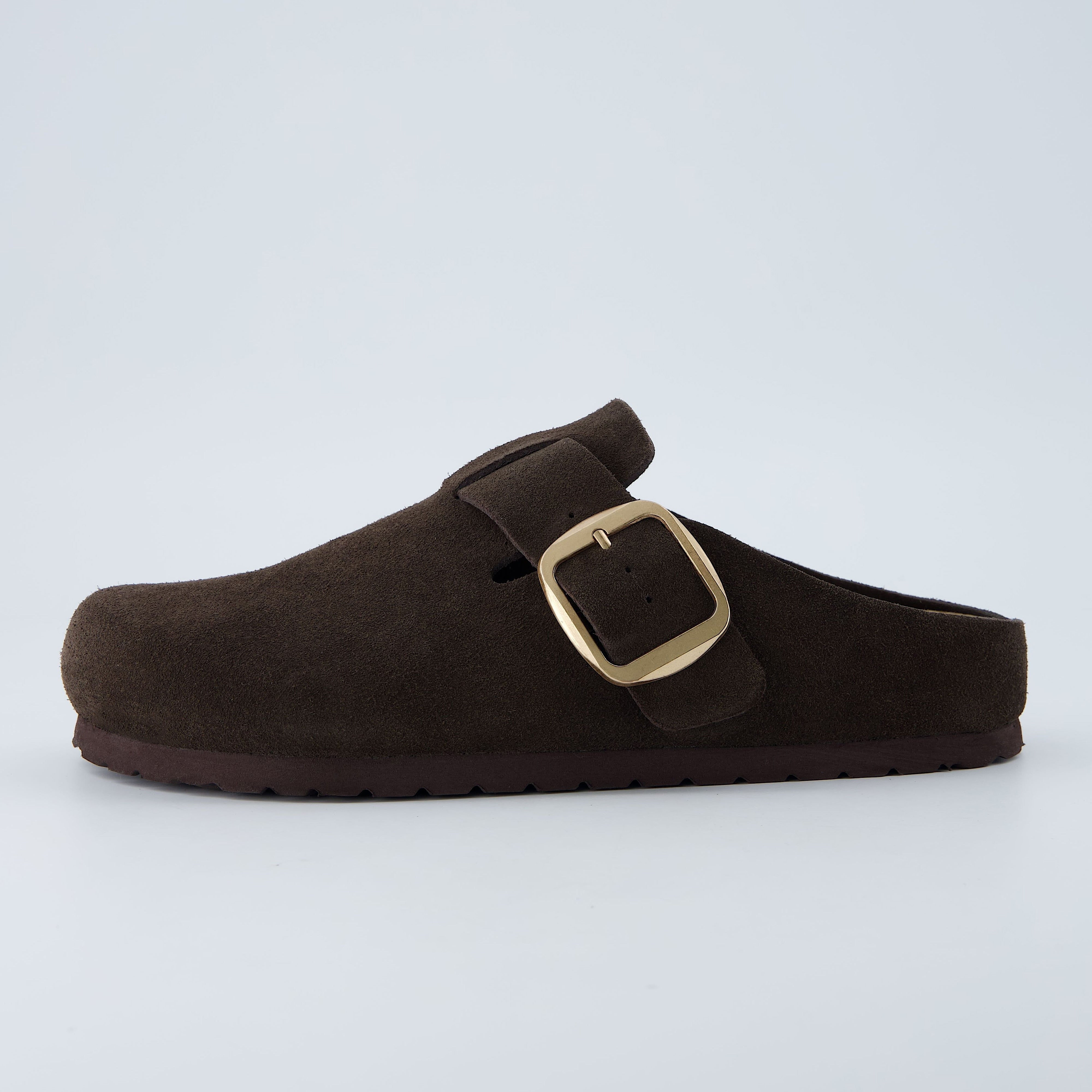 Rusty Leather Clogs Chocolate
