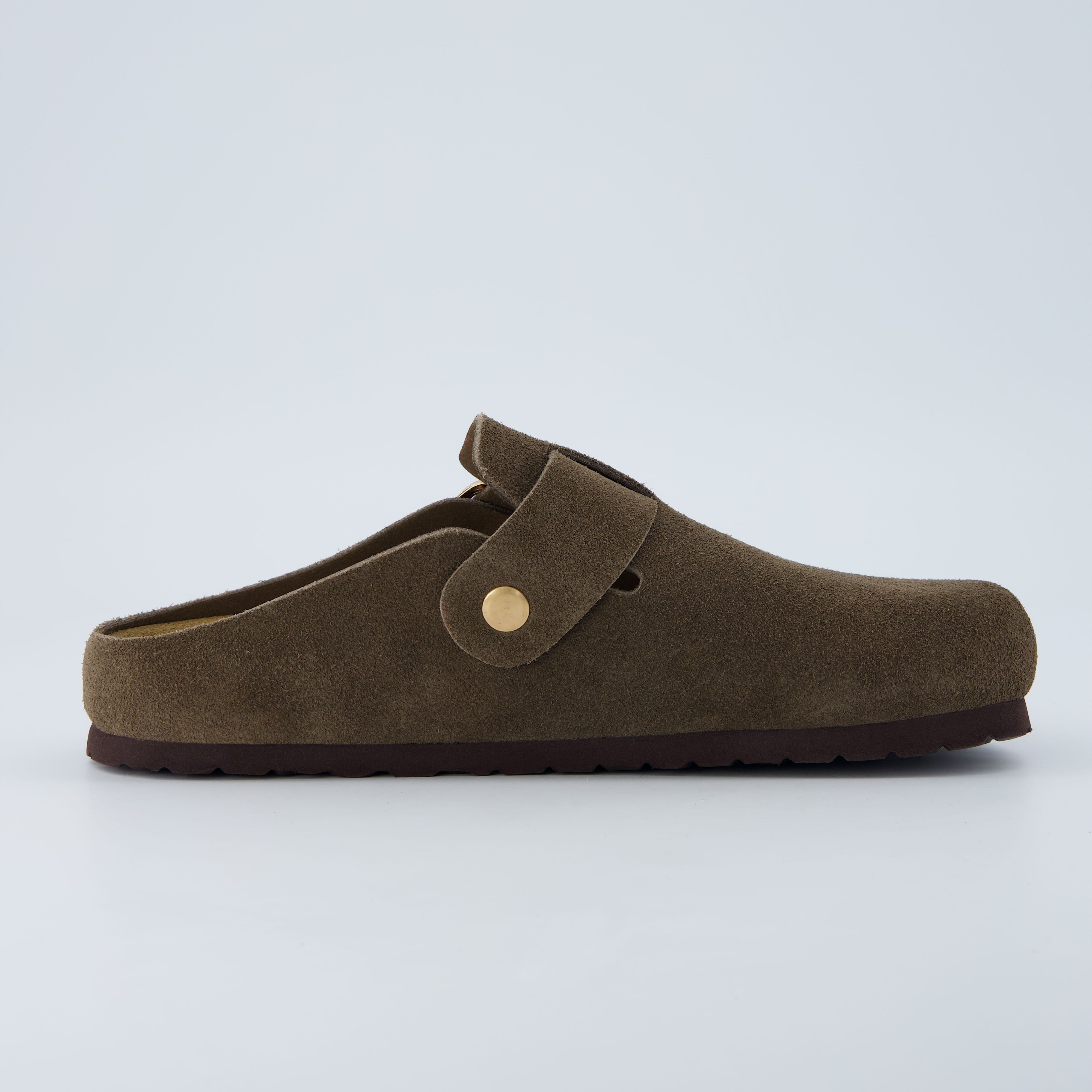 Rusty Leather Clogs Dark Taupe