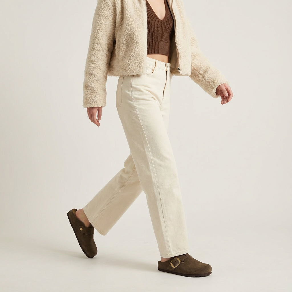 Rusty Leather Clogs Dark Taupe