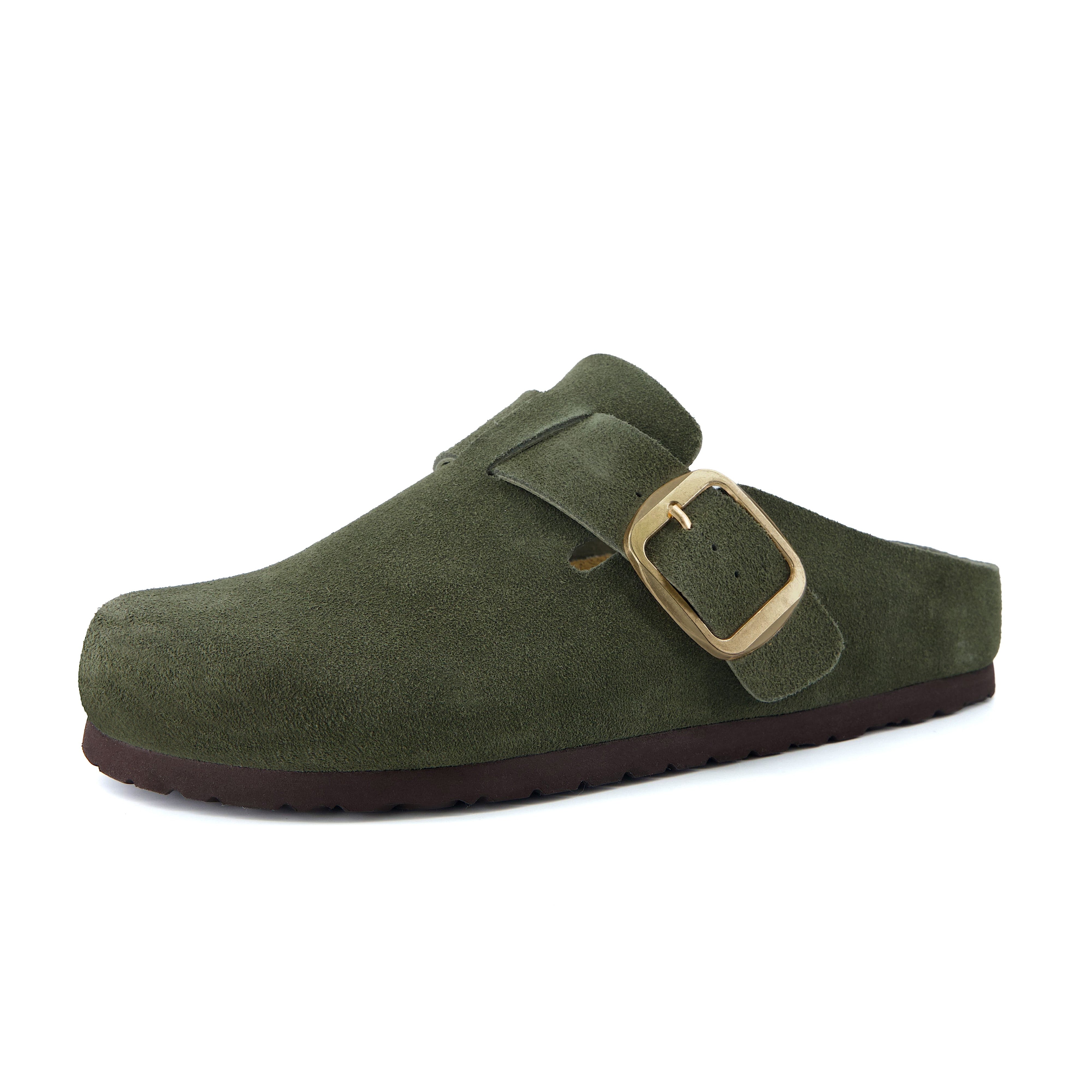 Rusty Leather Clogs Khaki