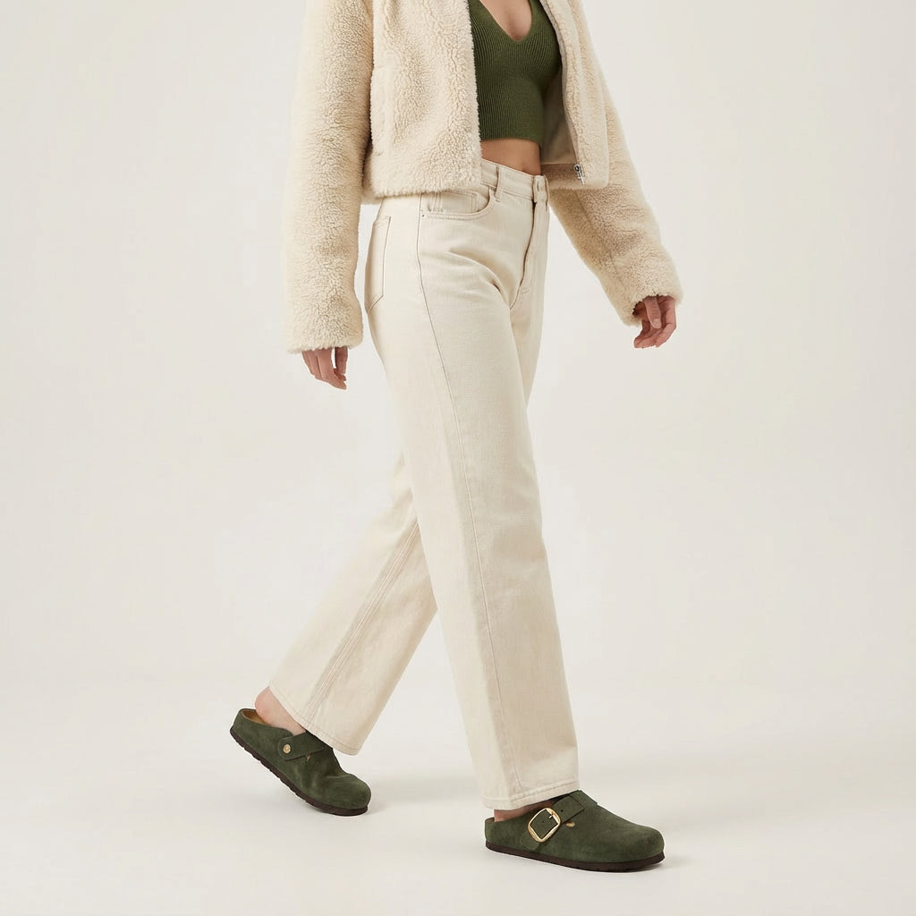 Rusty Leather Clogs Khaki