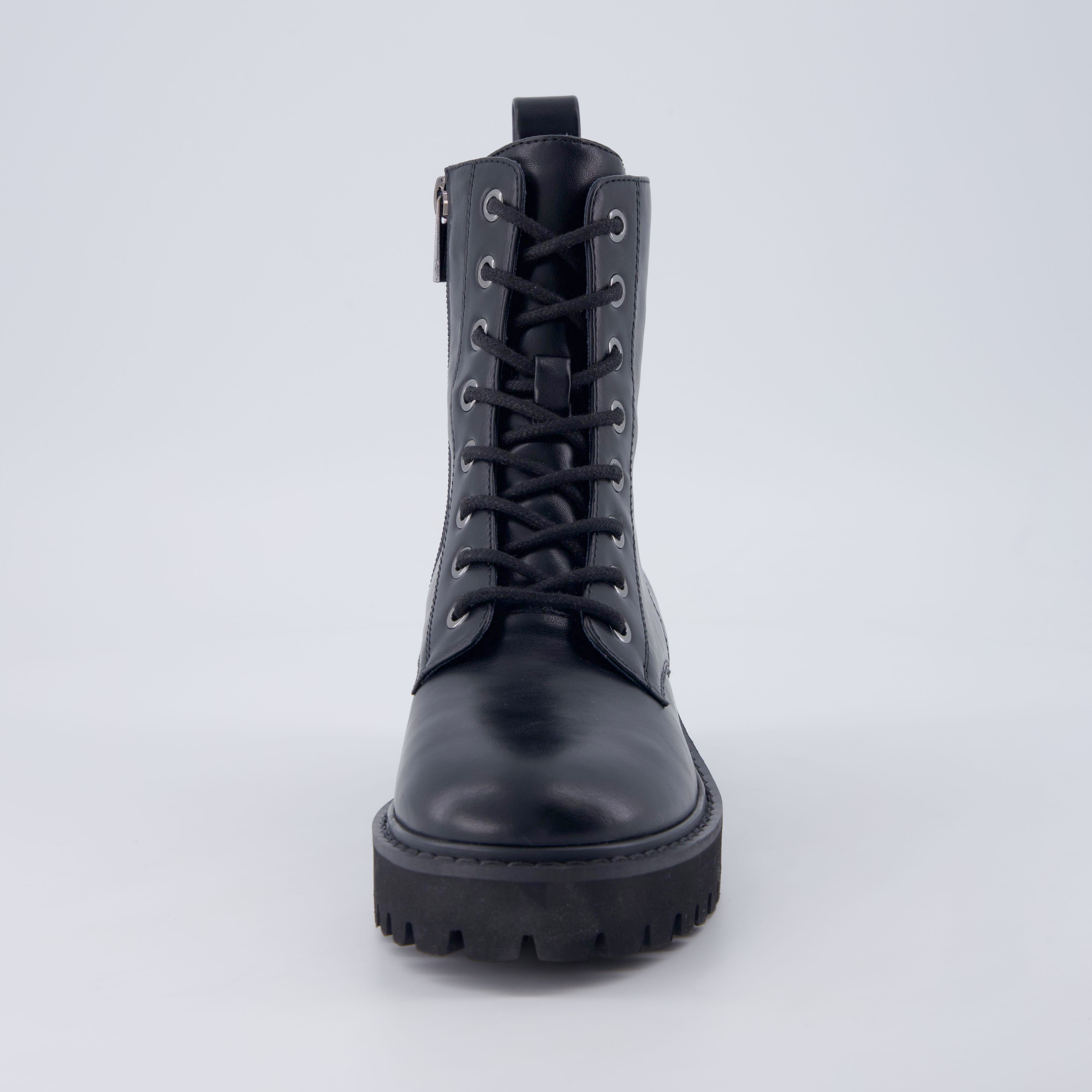 Ryker Vegan Leather Combat Boots Black Medium
