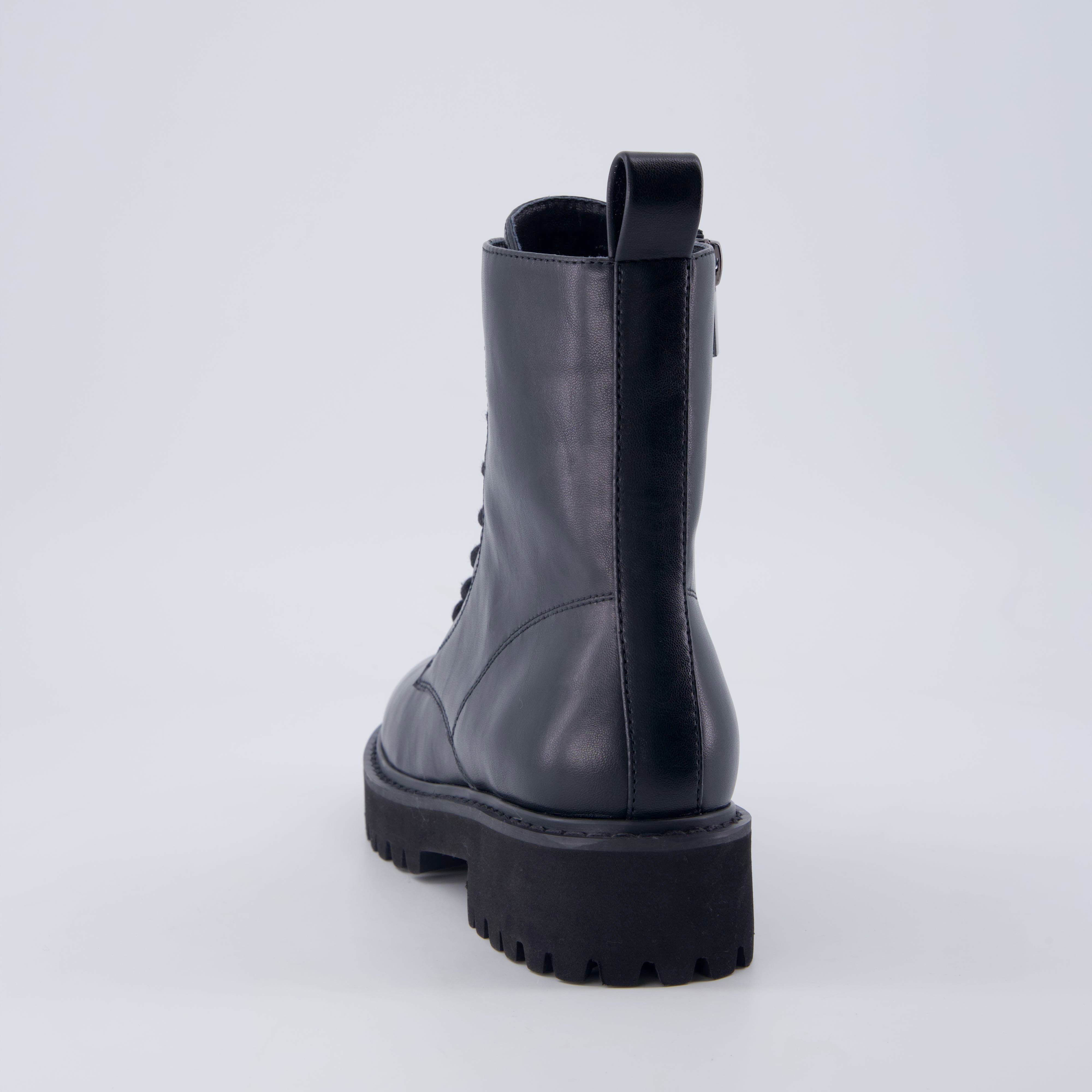 Ryker Vegan Leather Combat Boots Black Medium