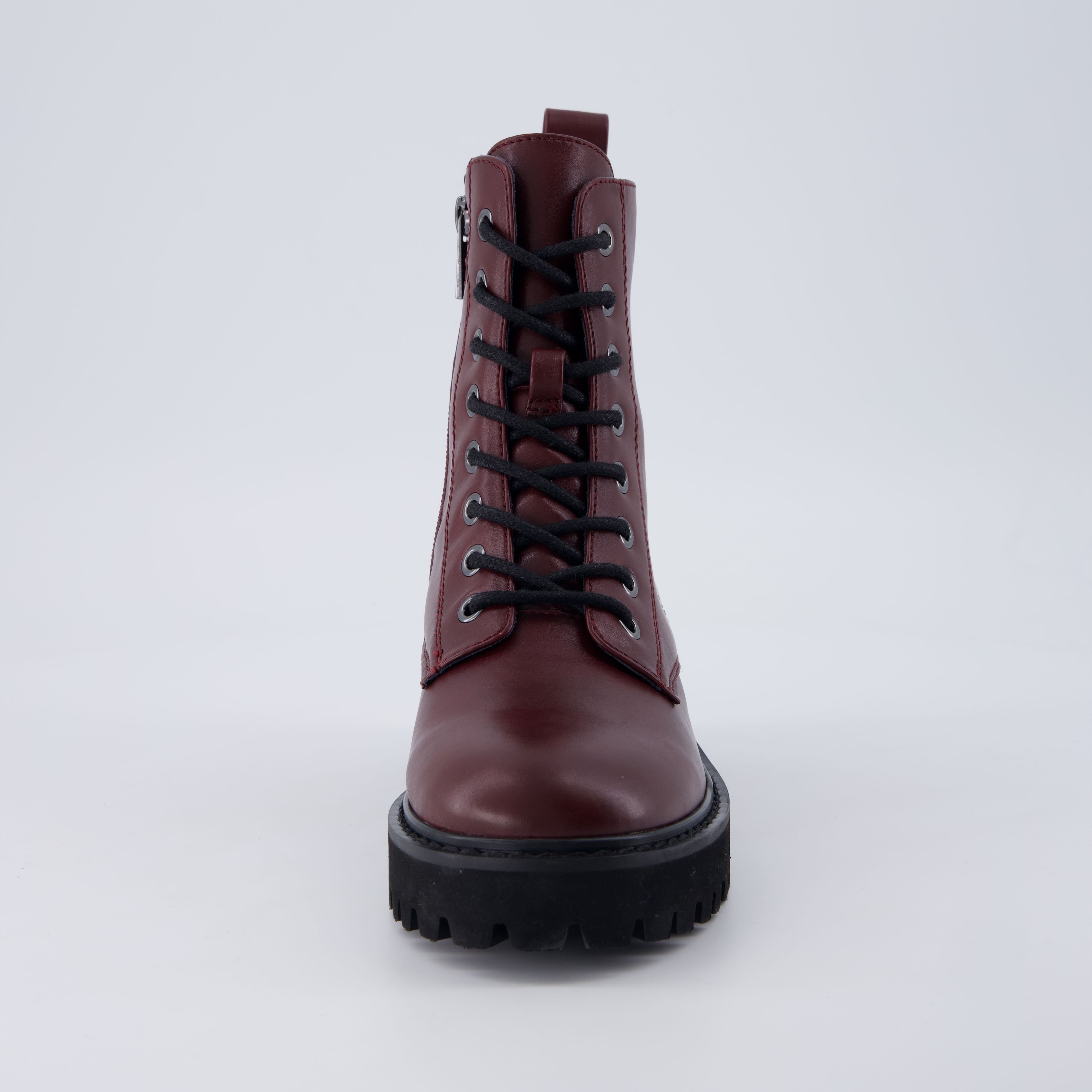 Ryker Vegan Leather Combat Boots Burgundy Medium