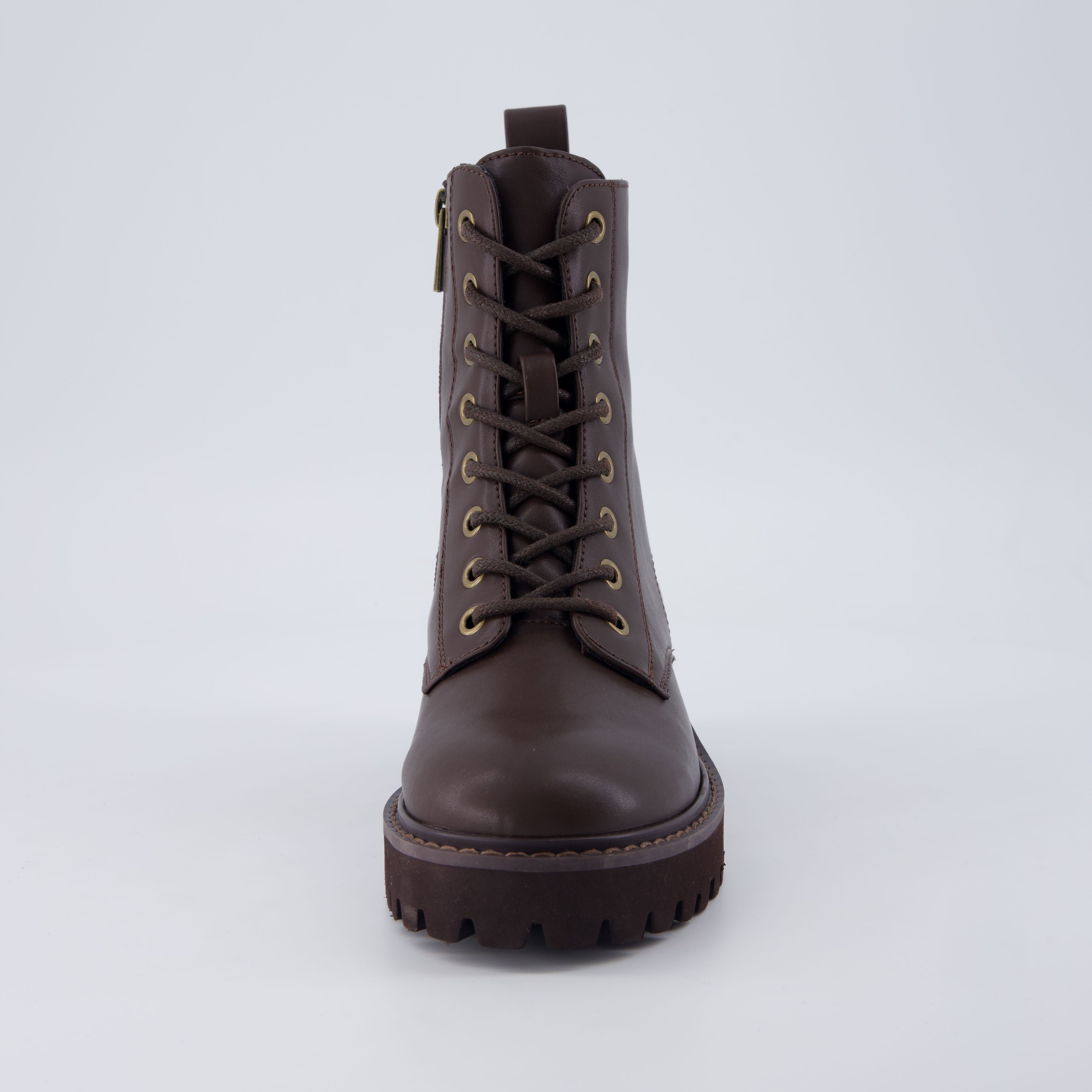 Ryker Vegan Leather Combat Boots Brown Medium