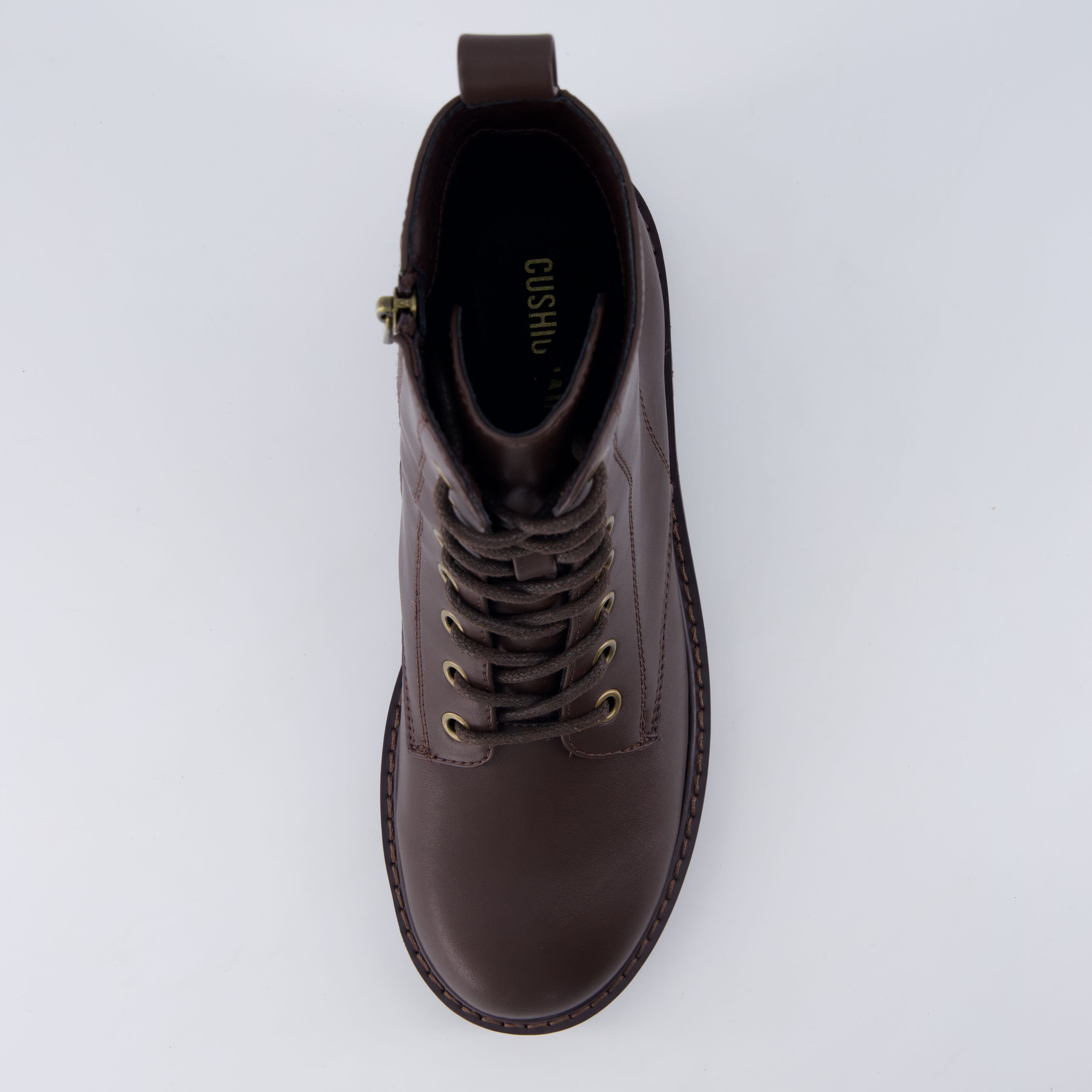 Ryker Vegan Leather Combat Boots Brown Medium