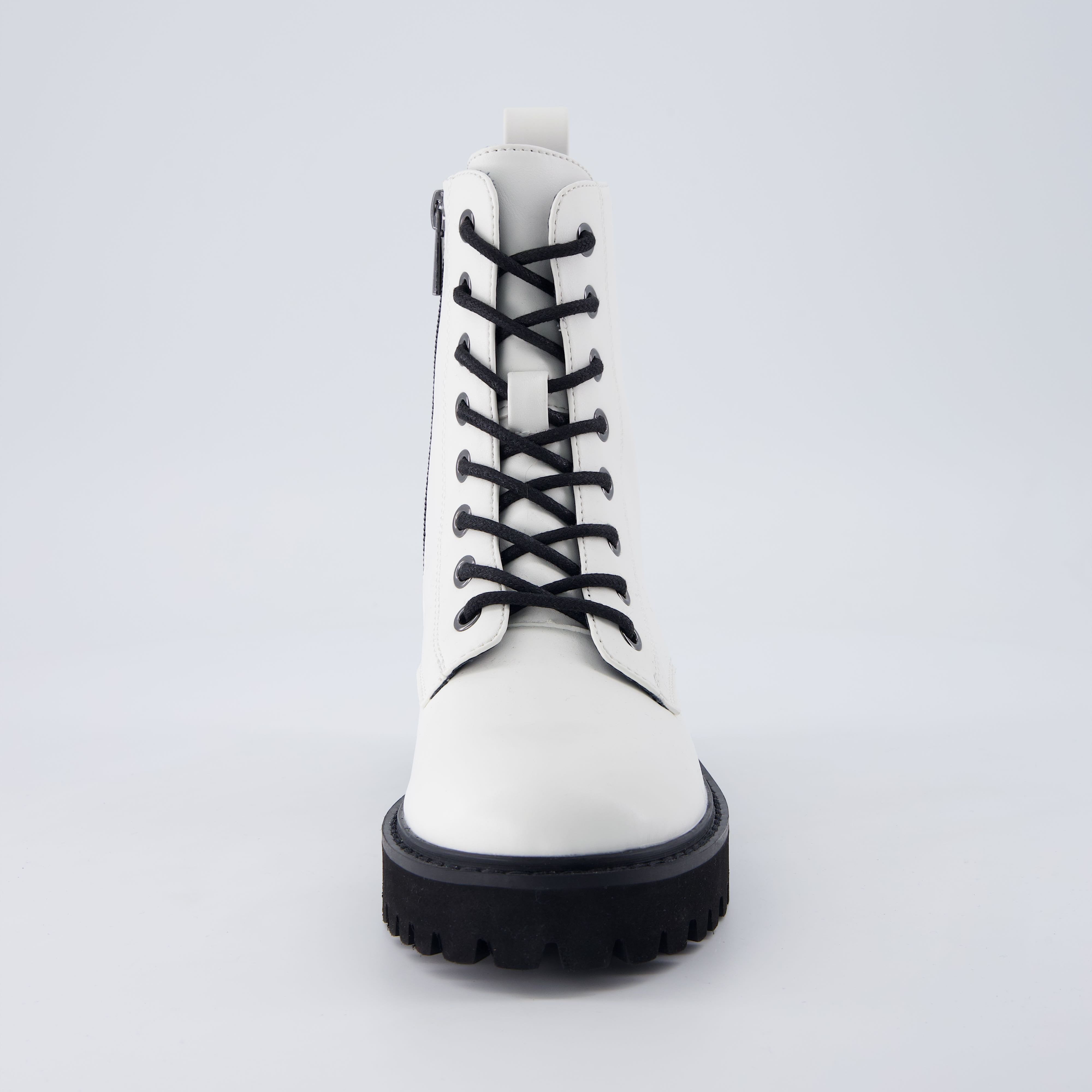 Ryker Vegan Leather Combat Boots White Medium
