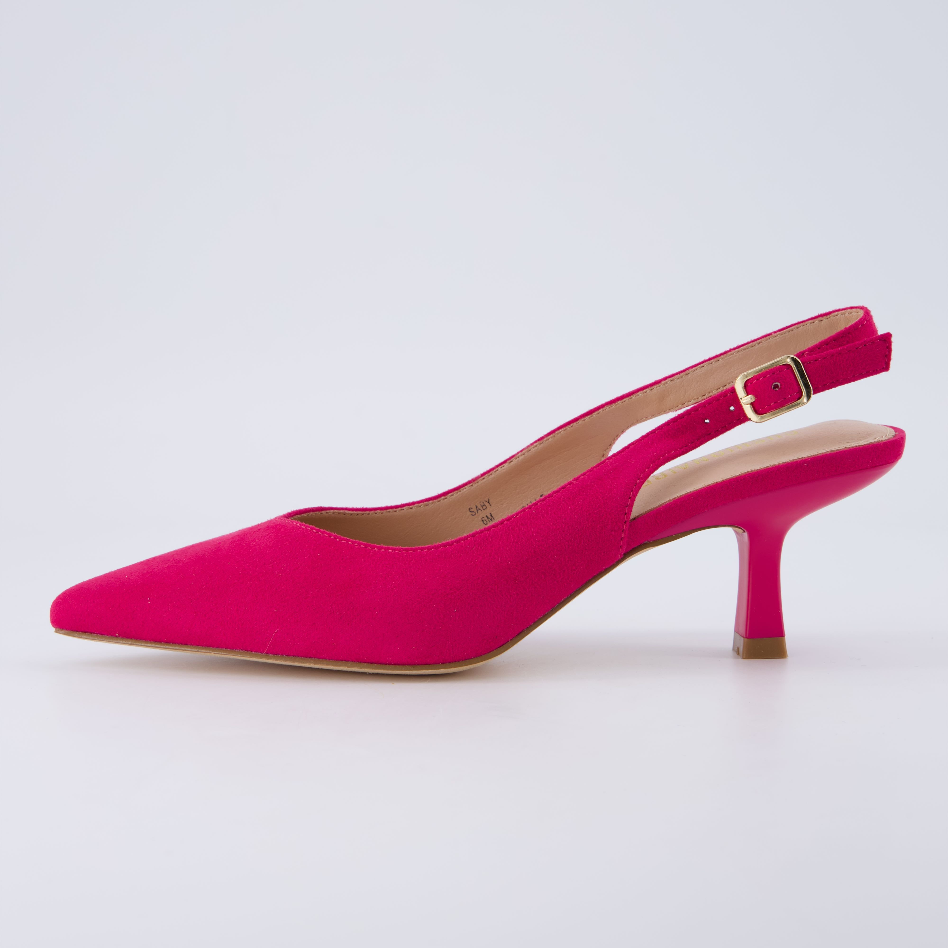 Saby Slingback Kitten Heels Microsuede Fuchsia Medium