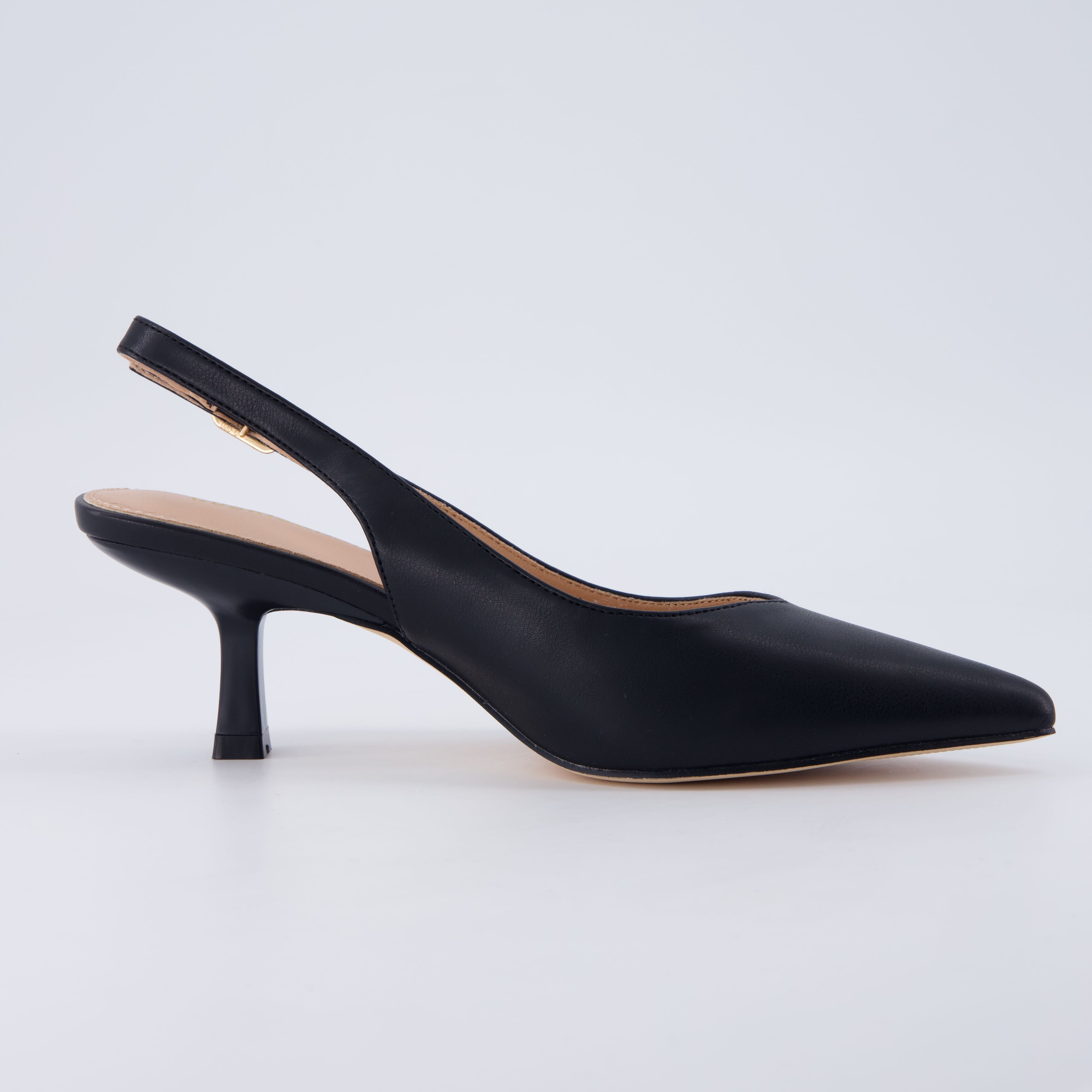 Saby Slingback Kitten Heels Microsuede Black Medium