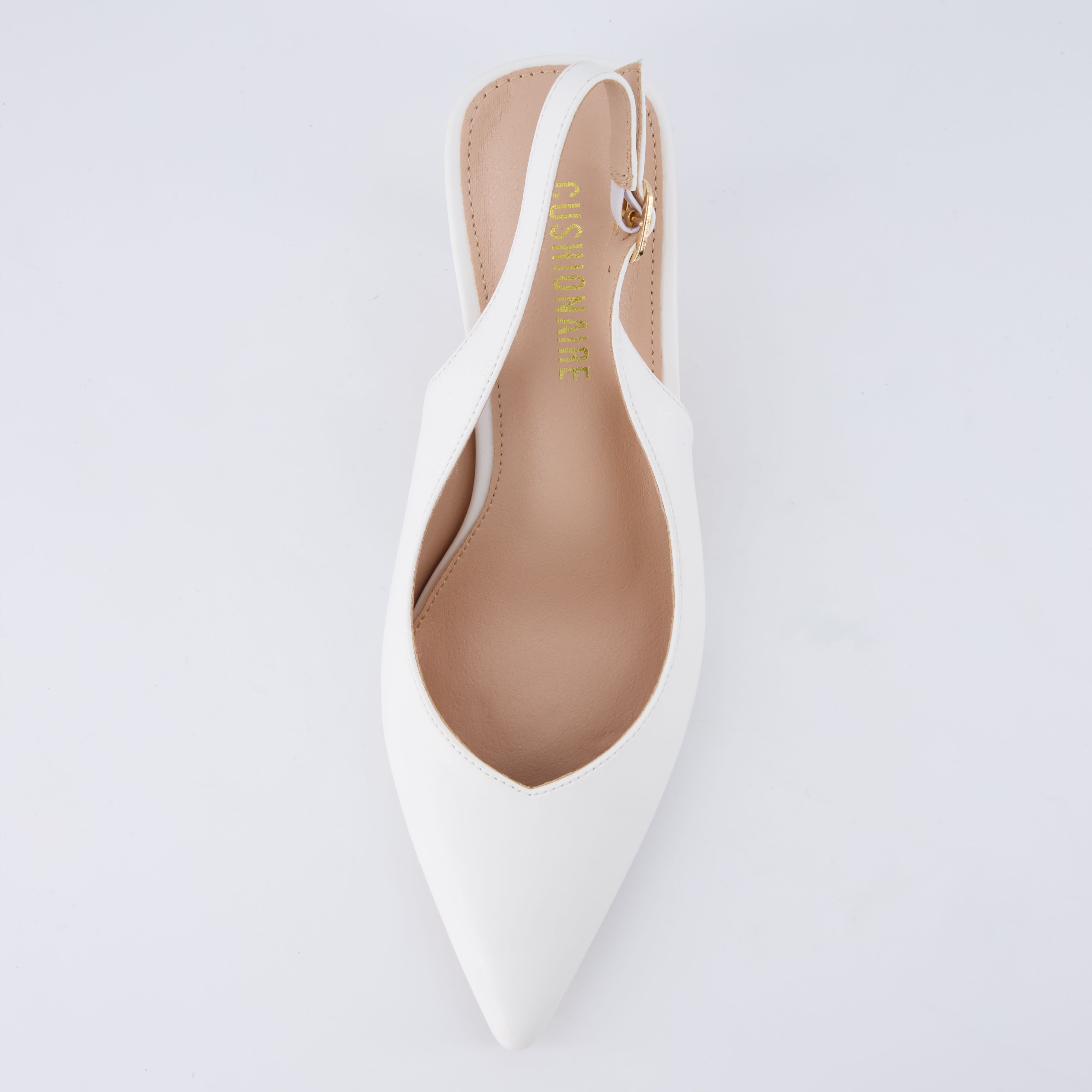 Saby Slingback Kitten Heels Smooth Ivory Medium