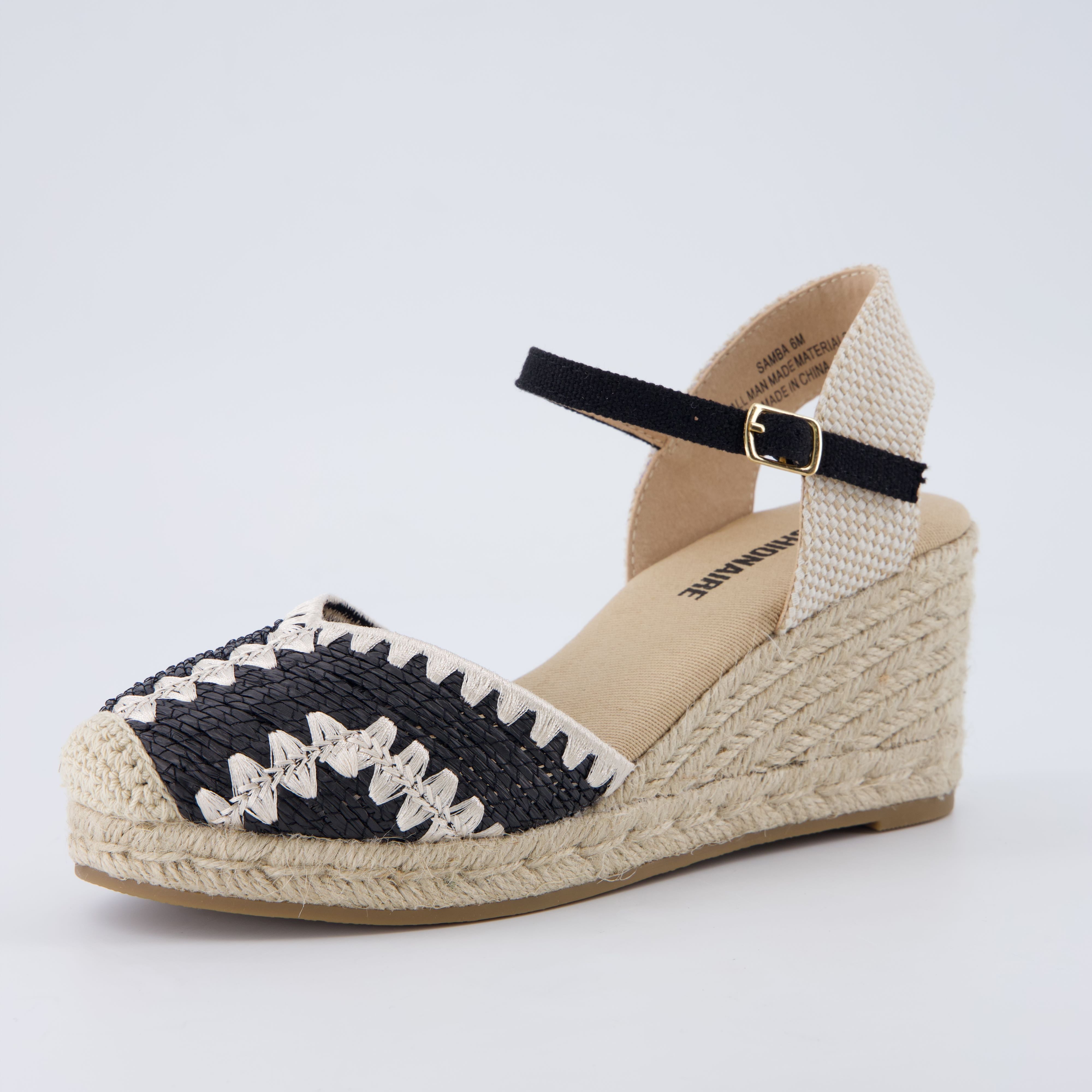 Samba Raffia Espadrilles Black