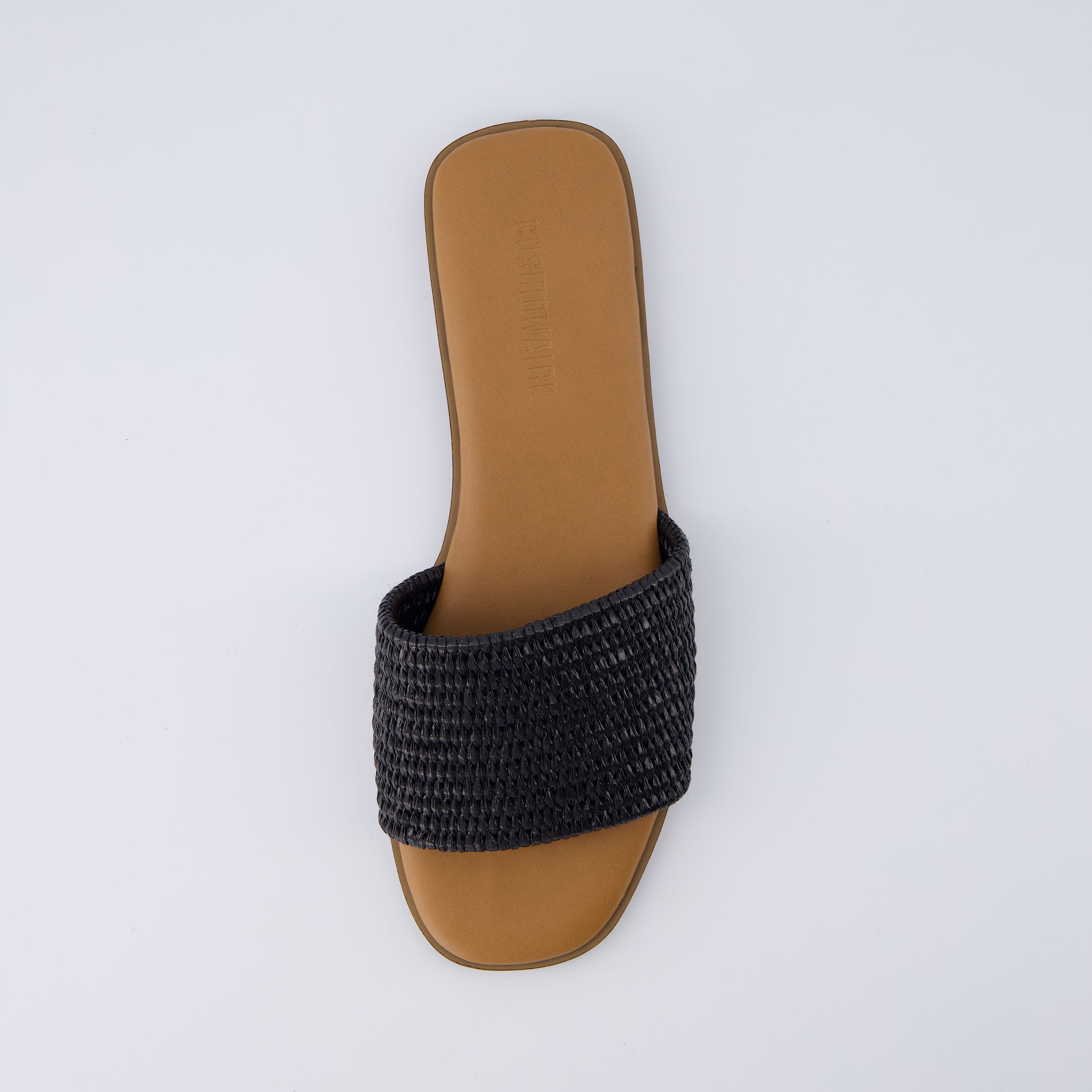Sesame Raffia Slide Sandal Black
