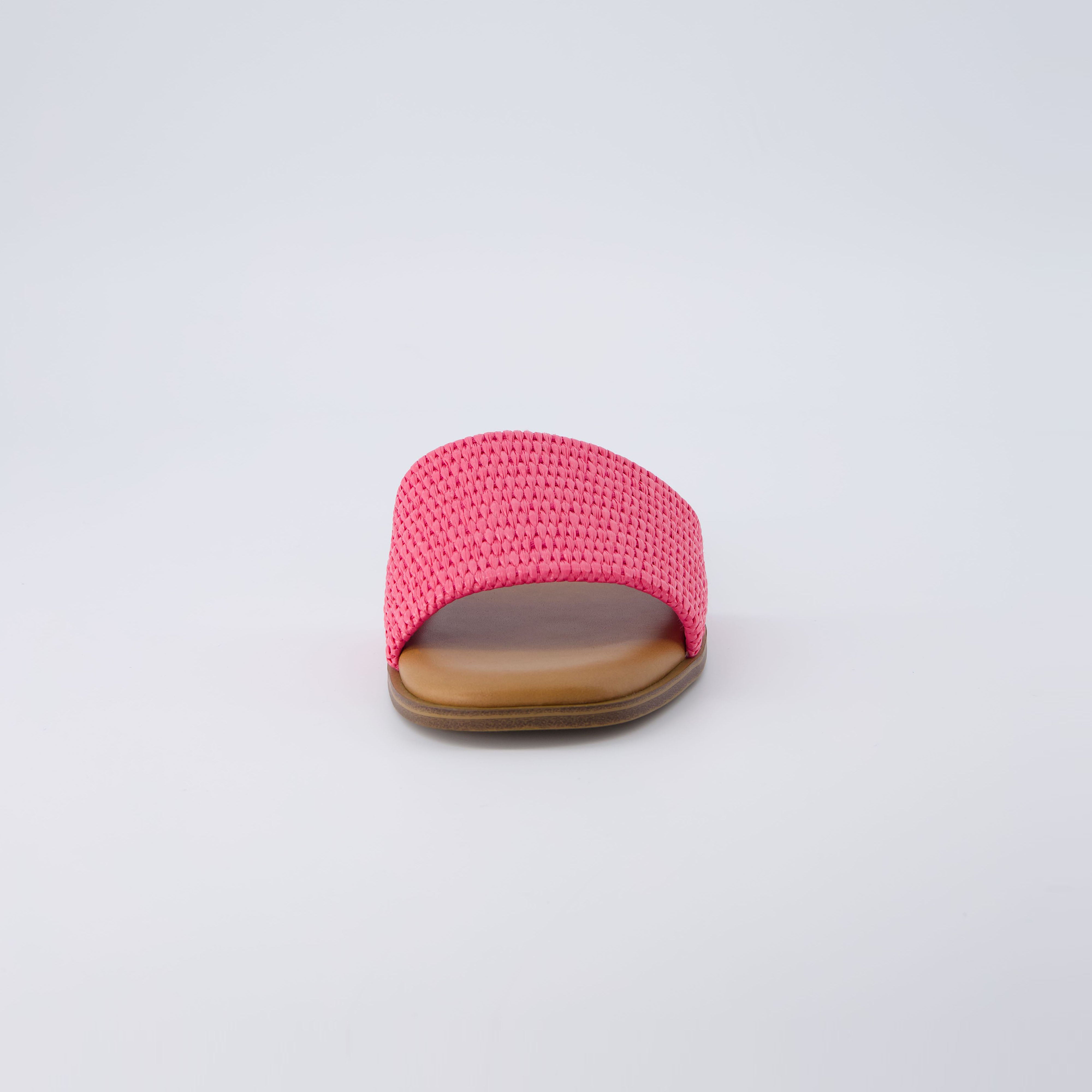 Sesame Raffia Slide Sandal Fuchsia