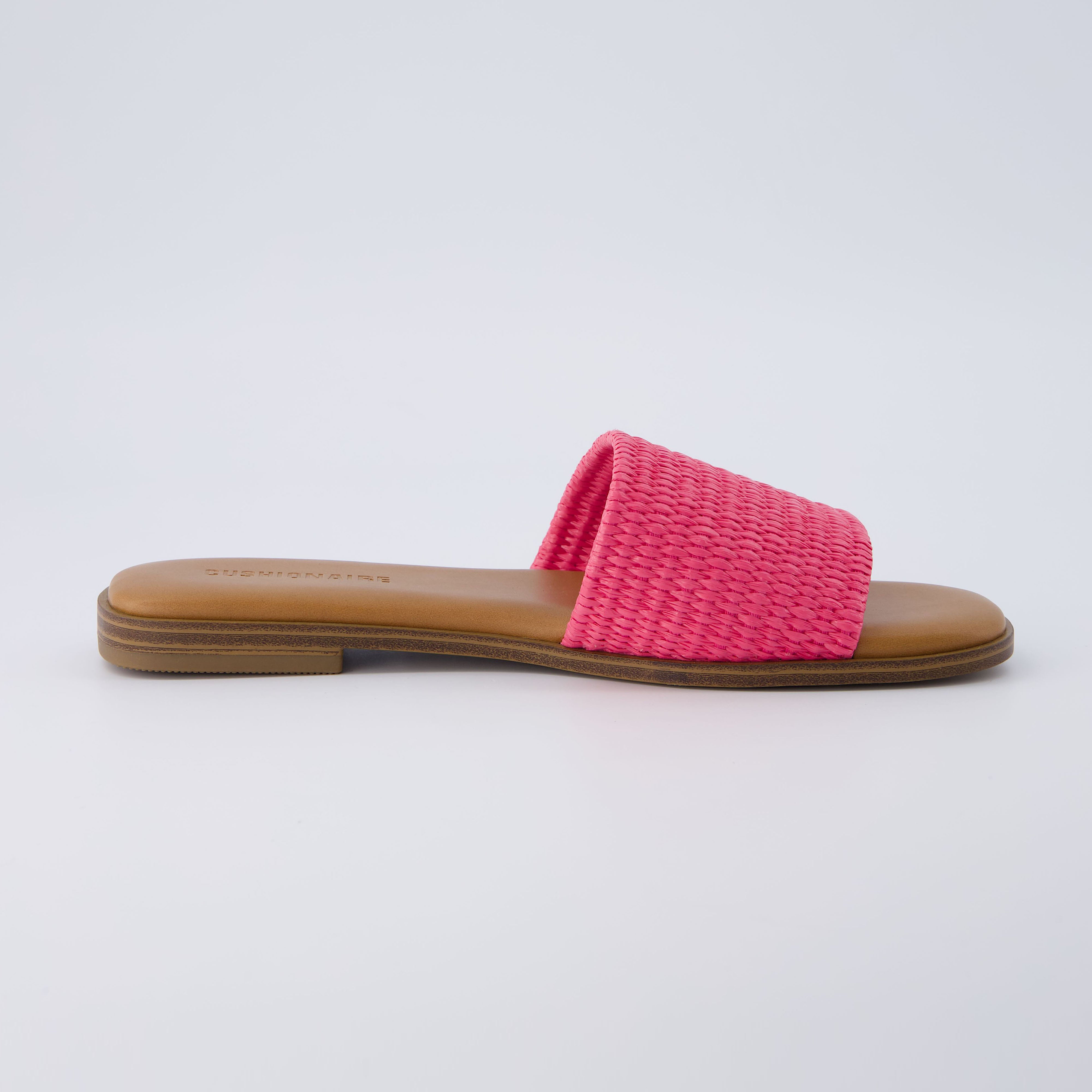 Sesame Raffia Slide Sandal Fuchsia