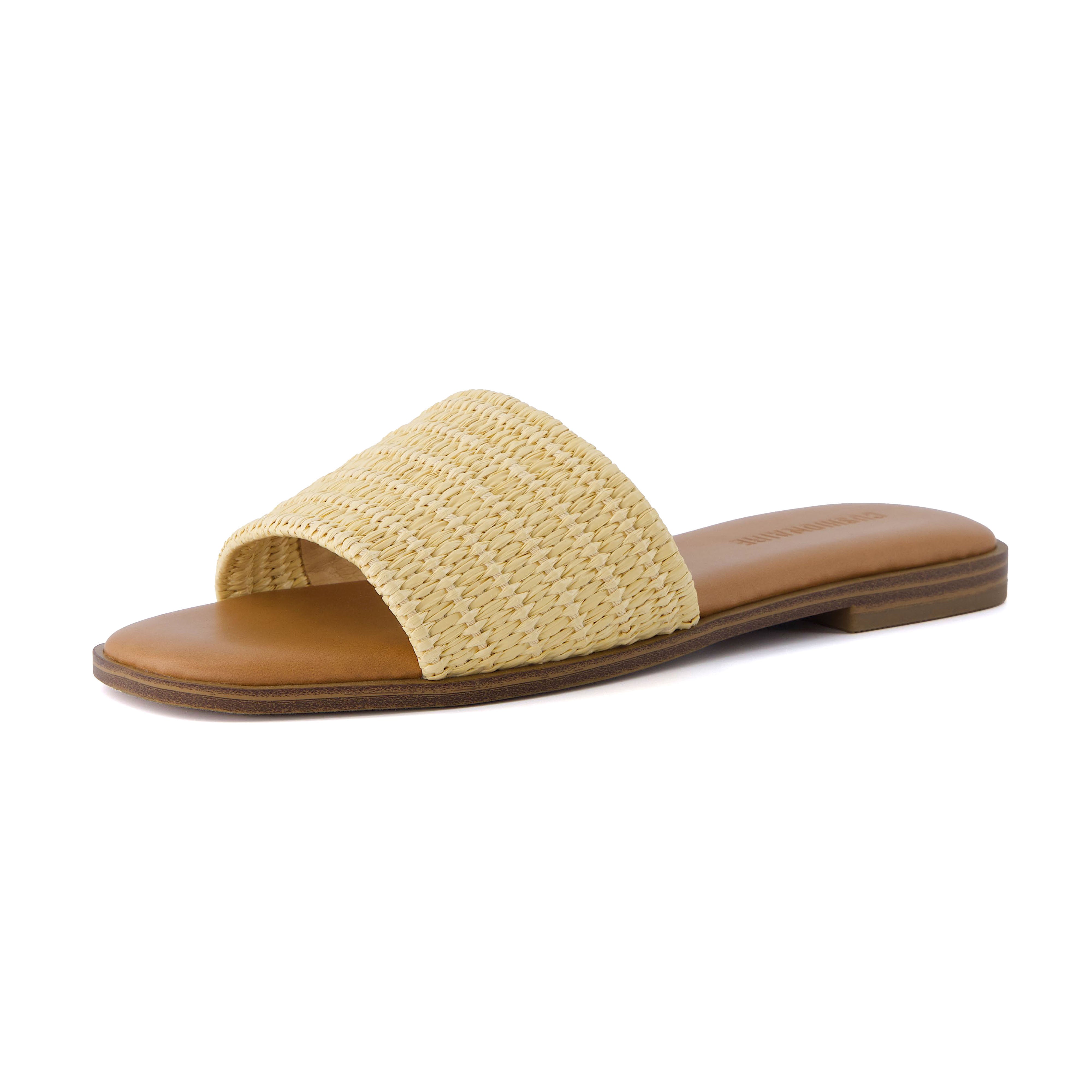 Sesame Raffia Slide Sandal Natural Raffia