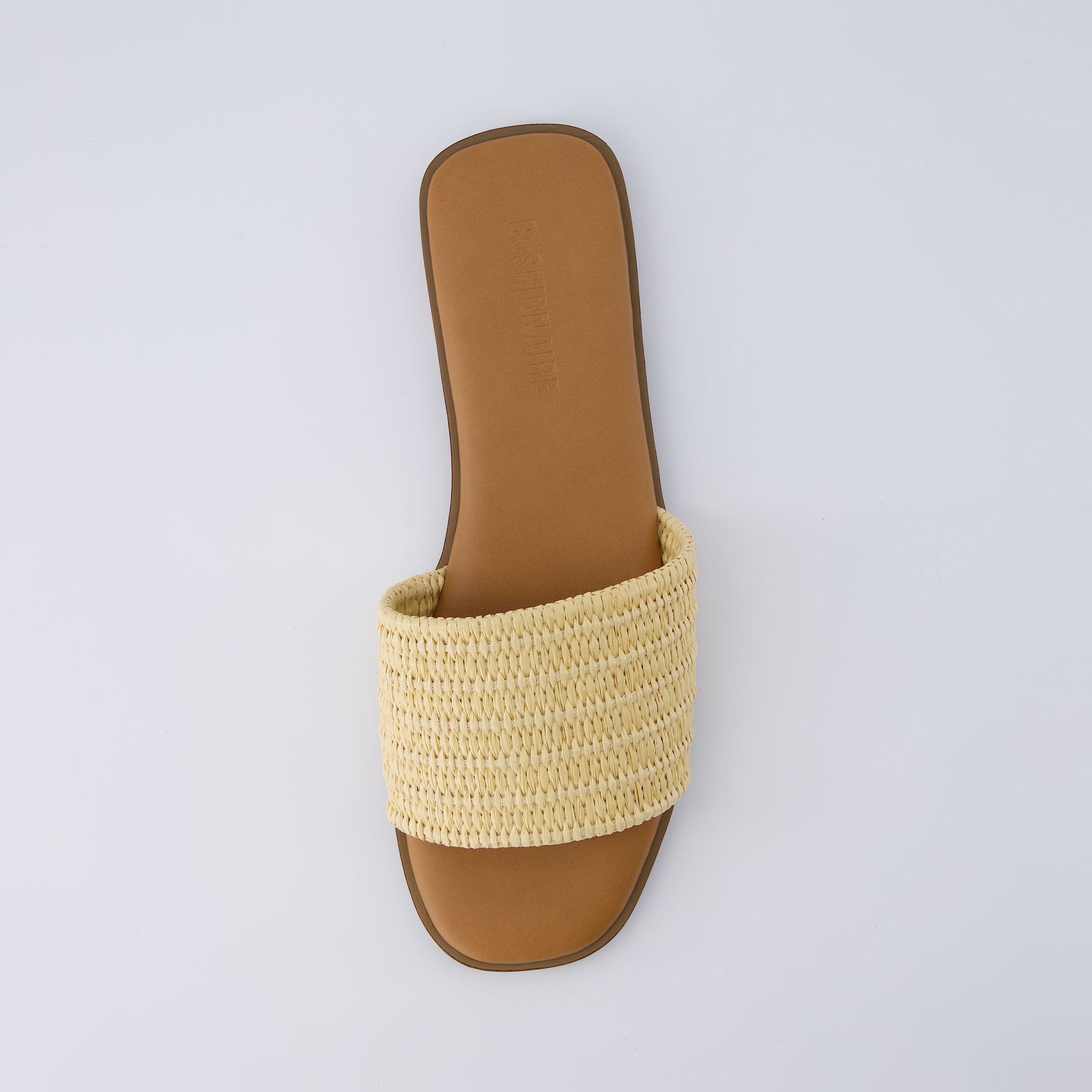 Sesame Raffia Slide Sandal Natural Raffia